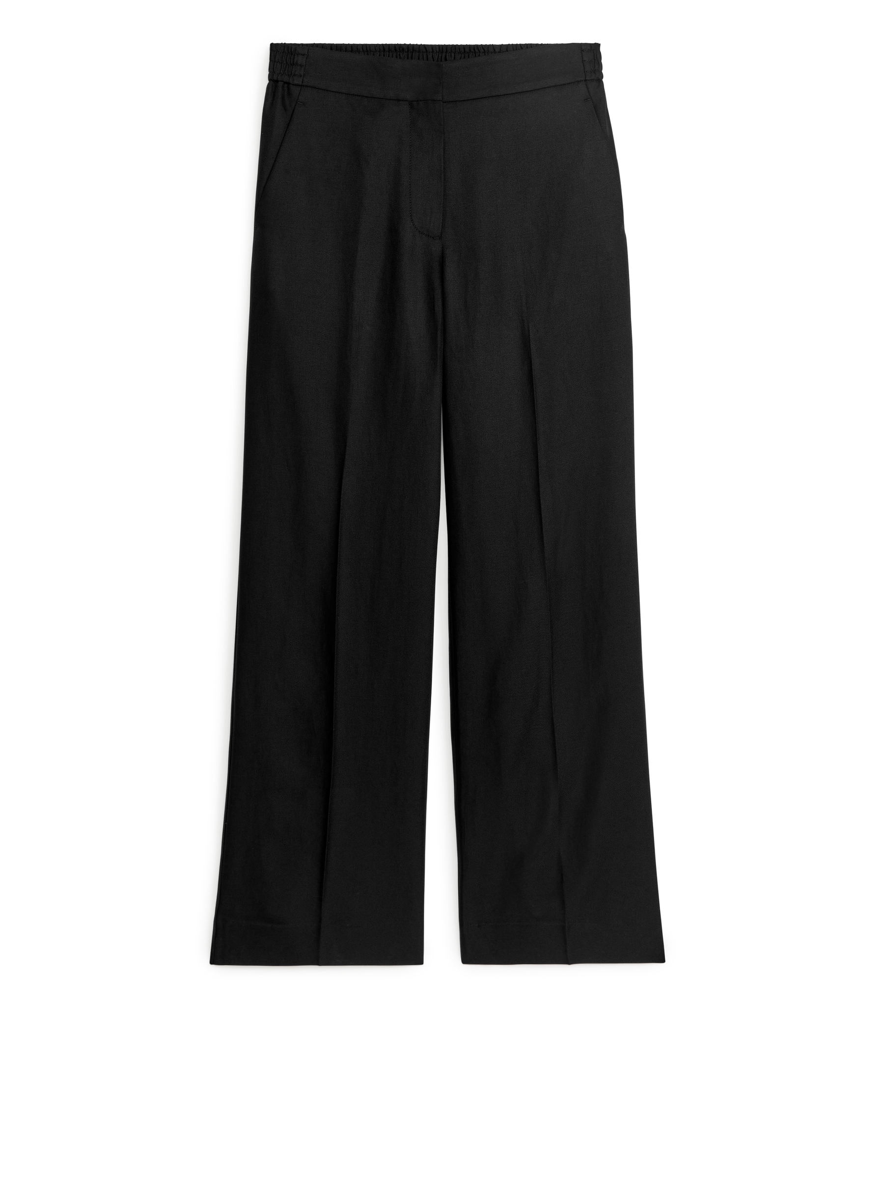 Fließende Hose aus Leinenmischung - Schwarz - Regular Fit - Damen - StillMedia/DescriptiveStillLife - 1