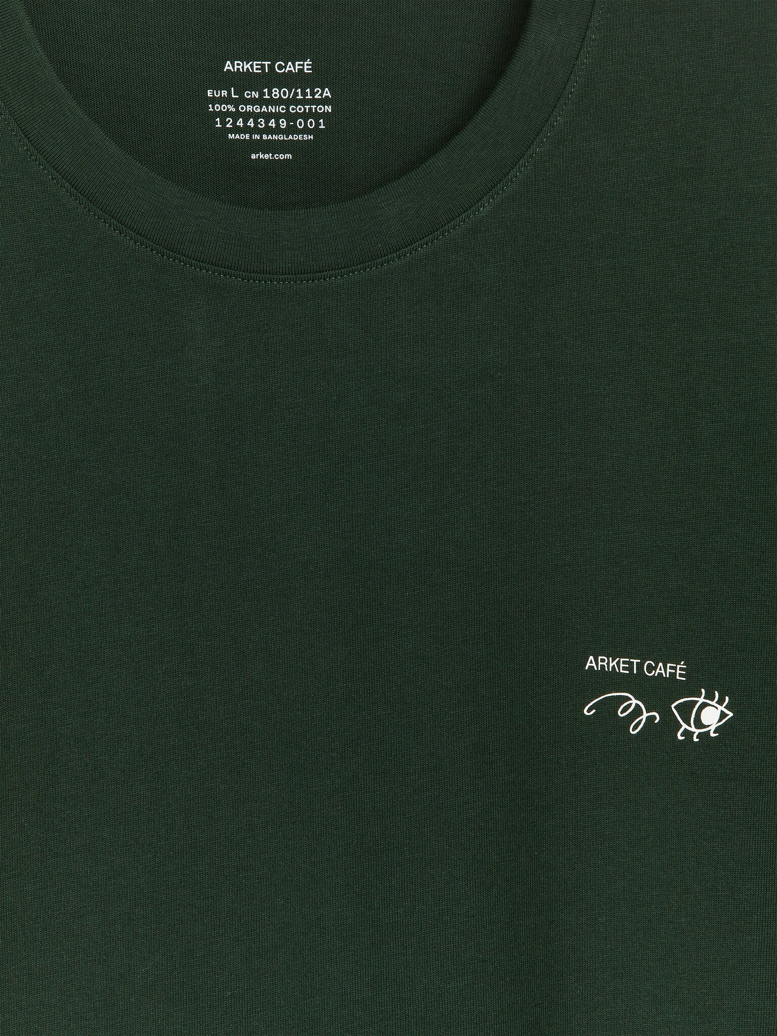 T-shirt imprimé ARKET CAFÉ - Vert foncé/Noir - 4