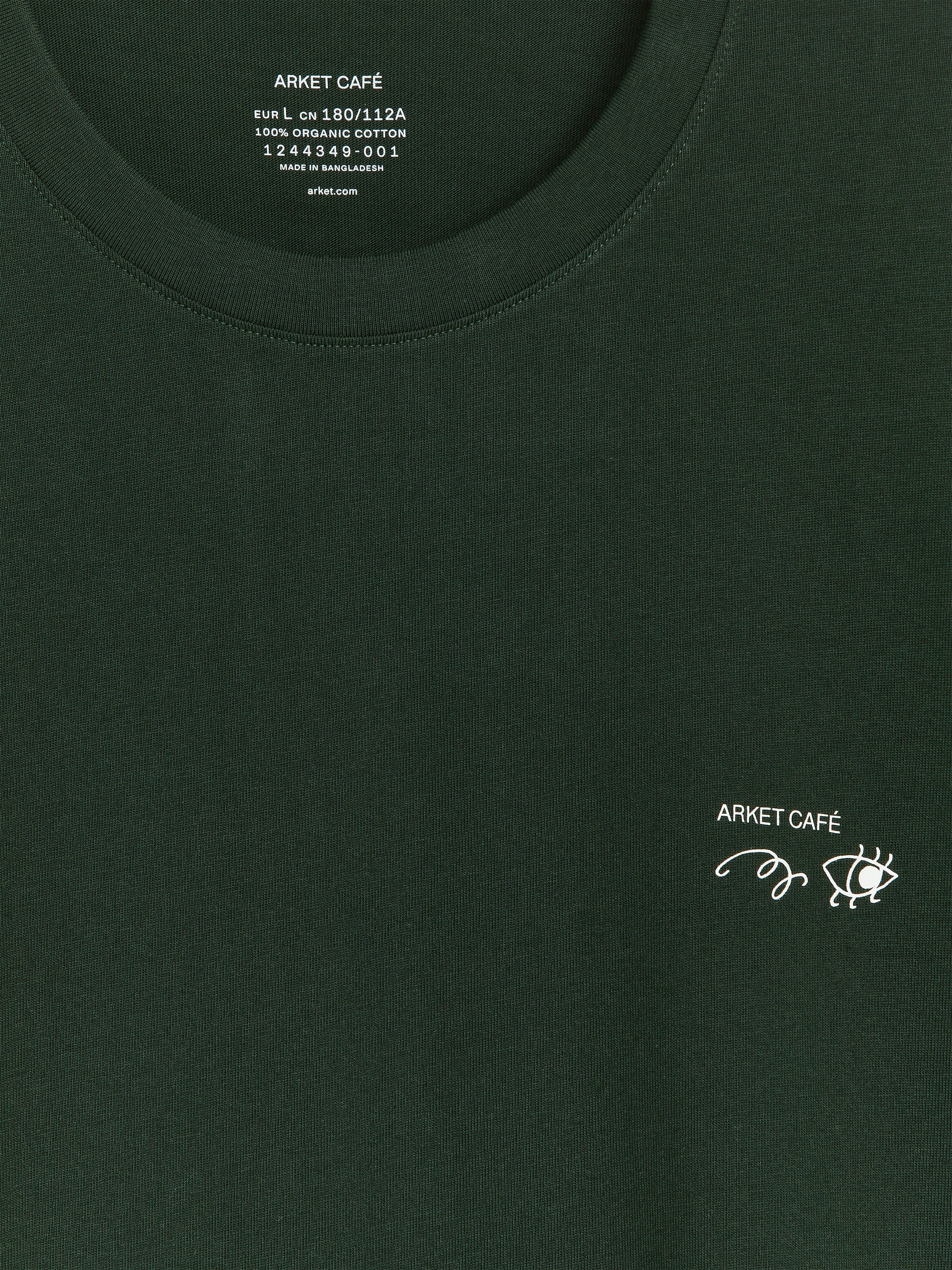 ARKET CAFÉ Printed T-Shirt - Dark Green/White - Loose fit - Café - StillMedia/DescriptiveDetail - 2