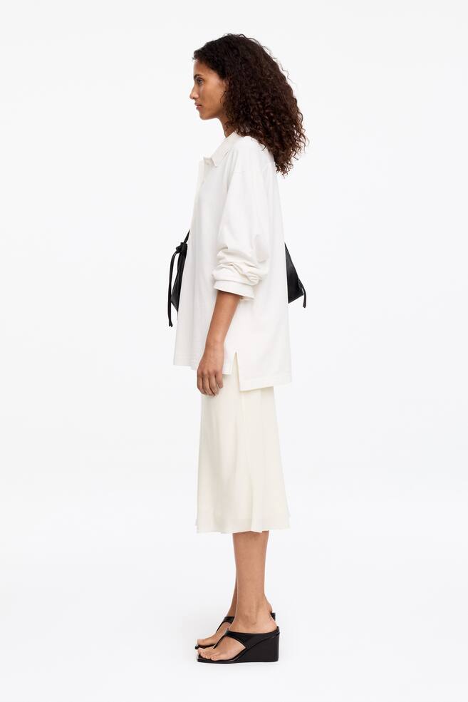 Chiffon Midi Skirt - Off White/Black - 6