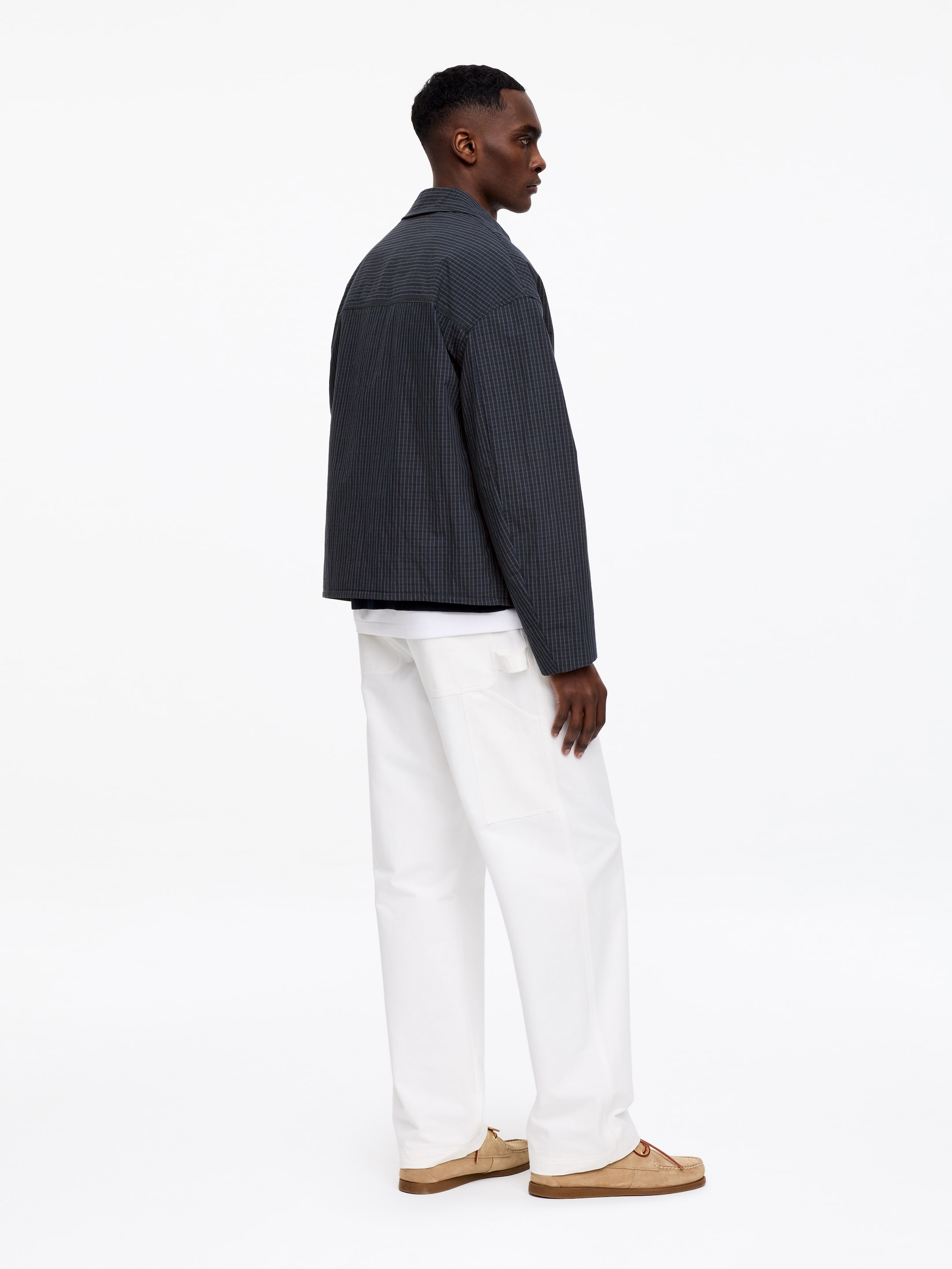 Veste zippée en coton mélangé - Bleu foncé/Carreaux - Regular fit - Homme - StillMedia/Lookbook - 3