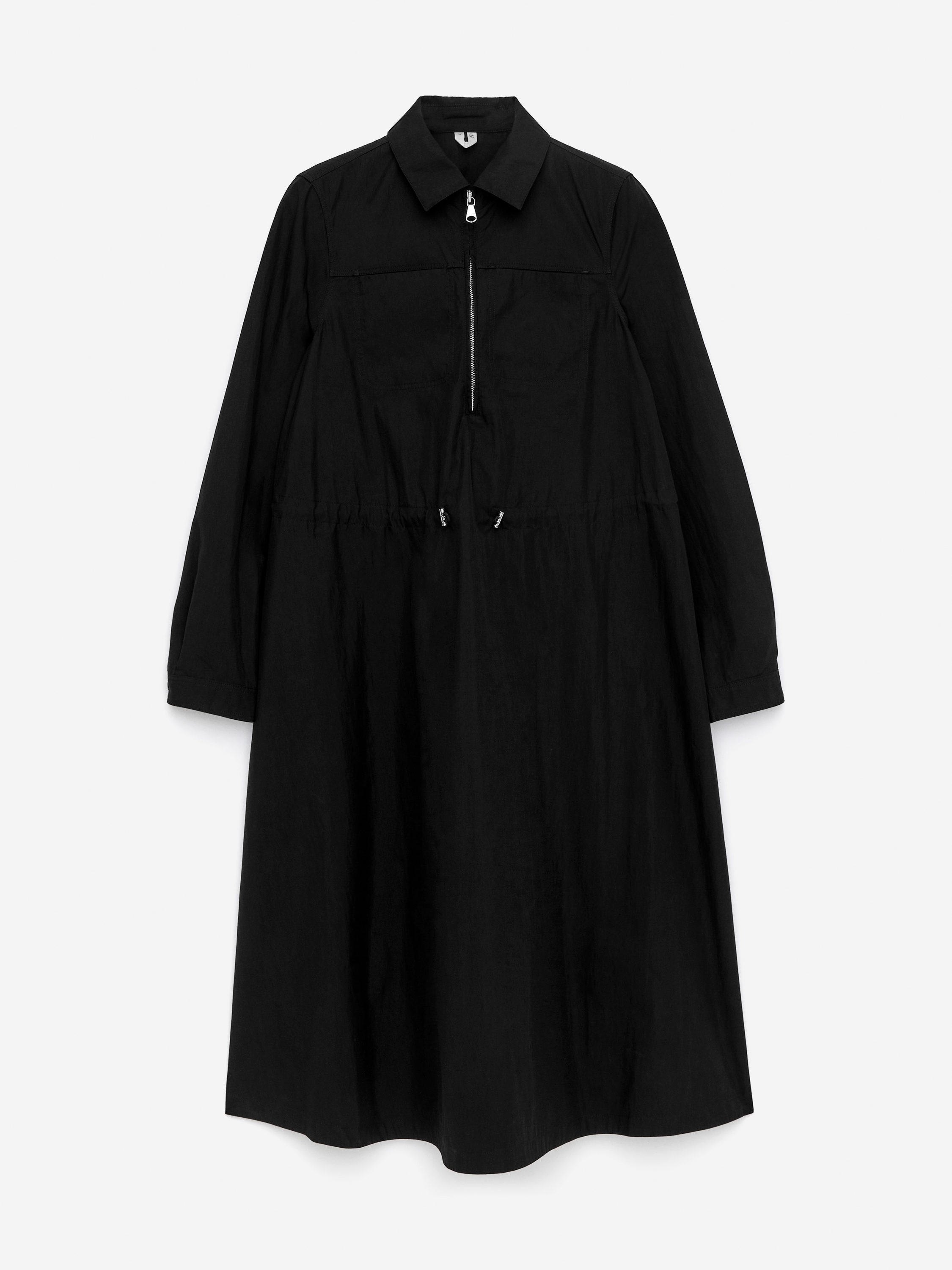 Drawstring Dress-Black-16213