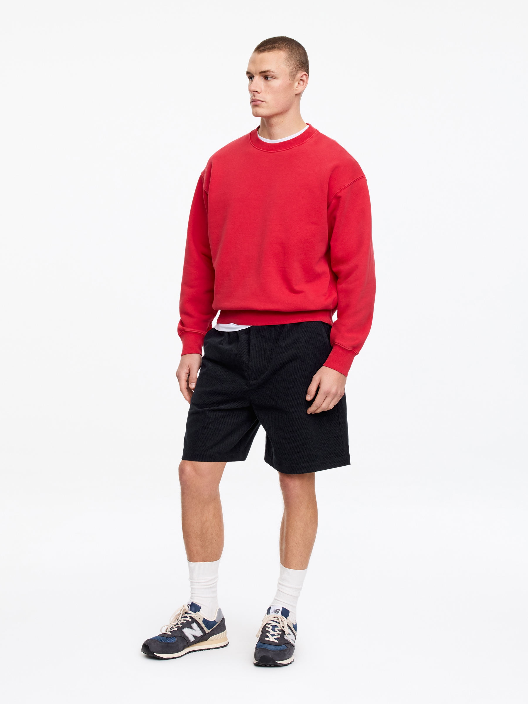 Corduroy Shorts - Dark Blue - Relaxed fit - Men - StillMedia/Lookbook - 2