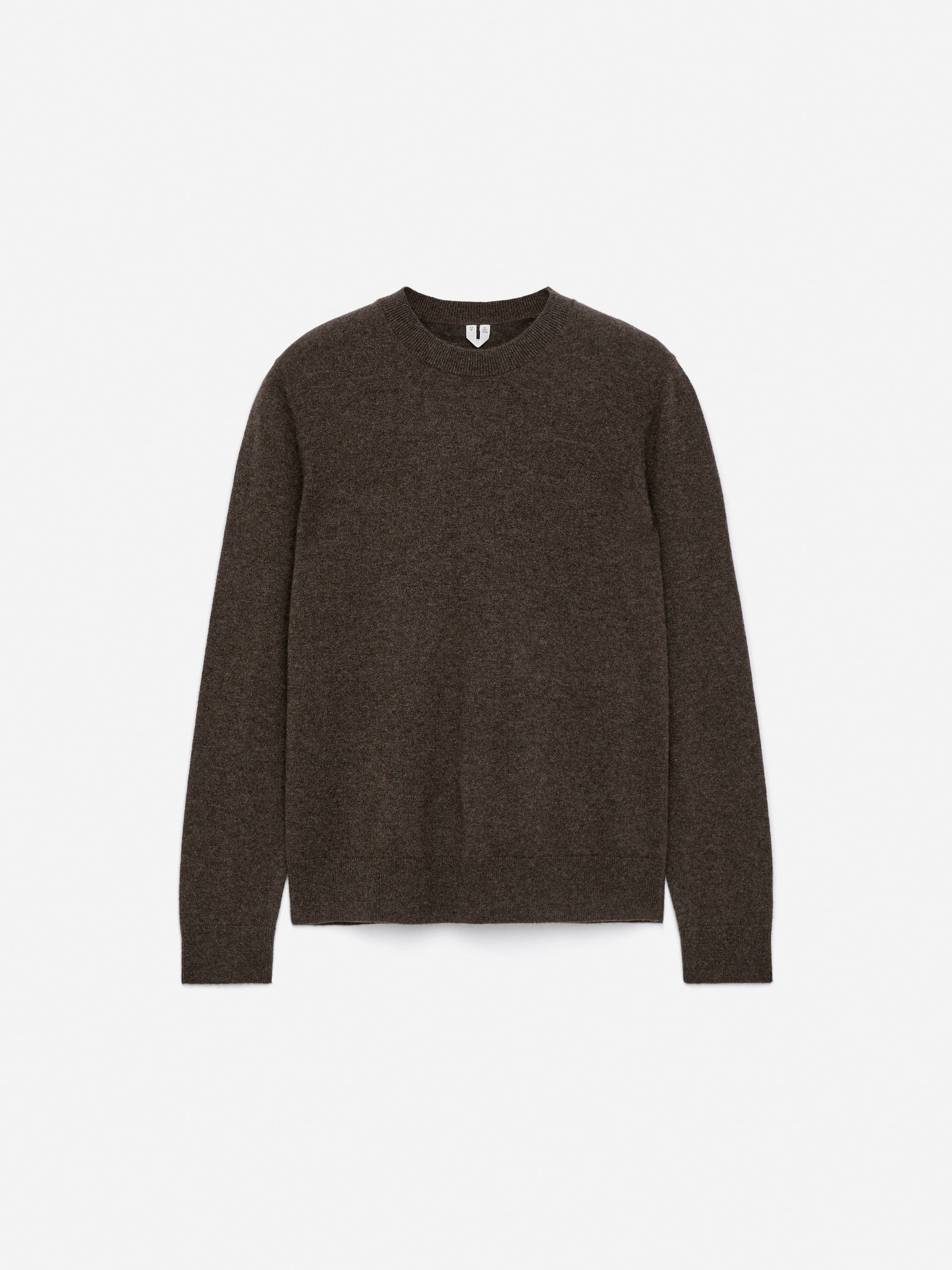 Pure Cashmere Crew Neck Jumper - Brown/Dark Blue/Beige Melange