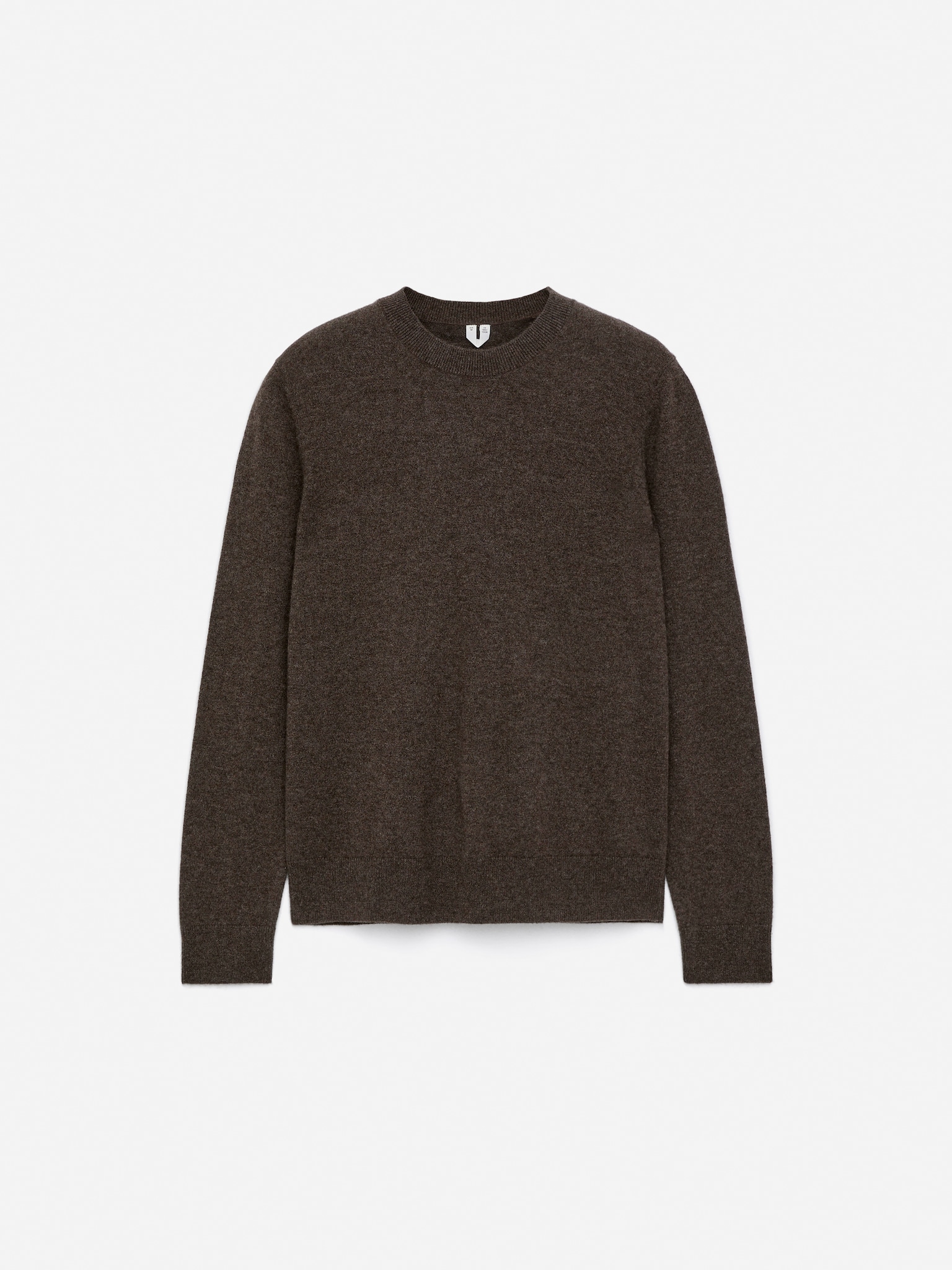 Pull à col rond en cachemire - Marron/Bleu foncé/Beige chiné - 2