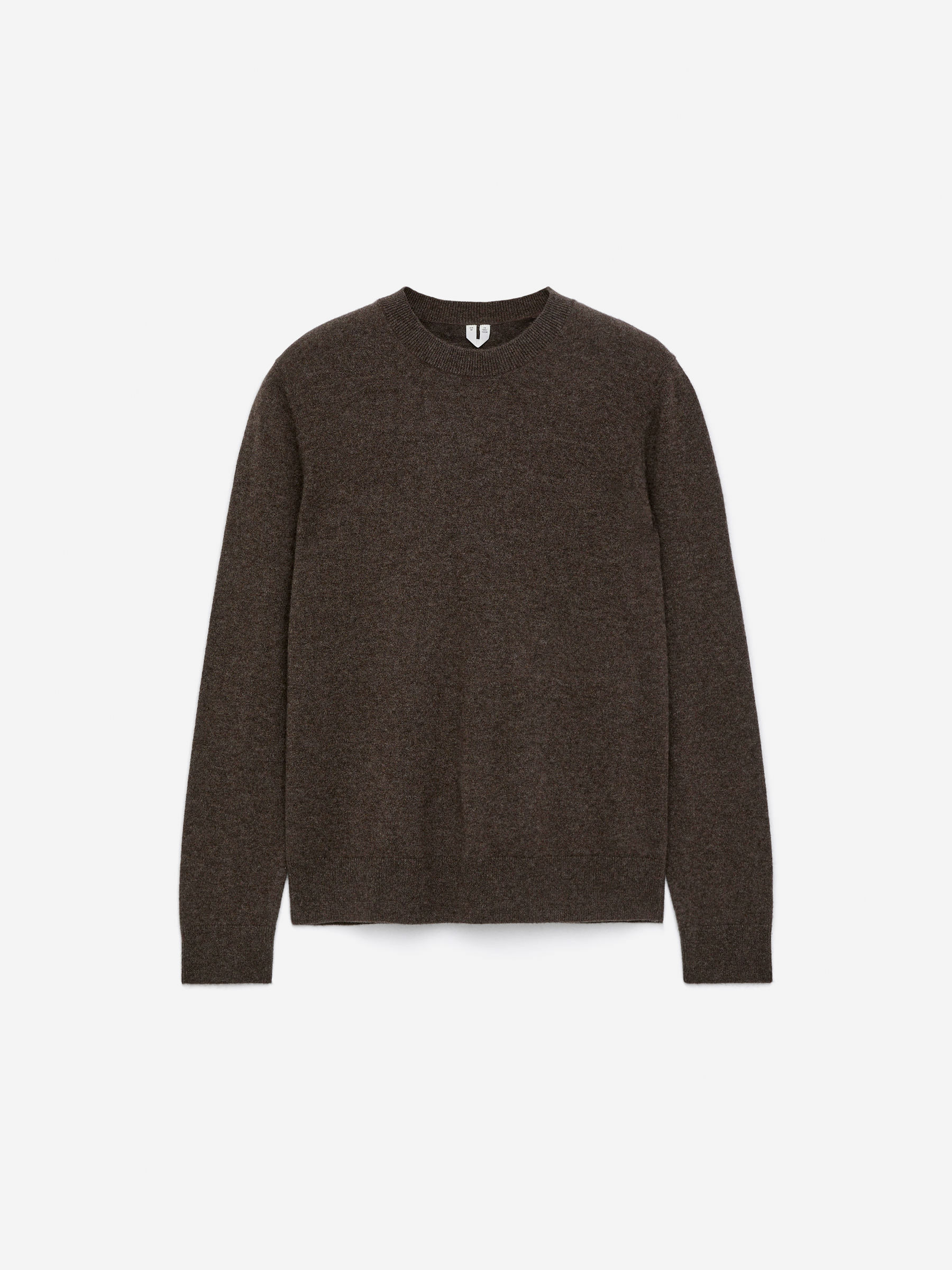 Pure Cashmere Crew-Neck Jumper-#3E3838-16651