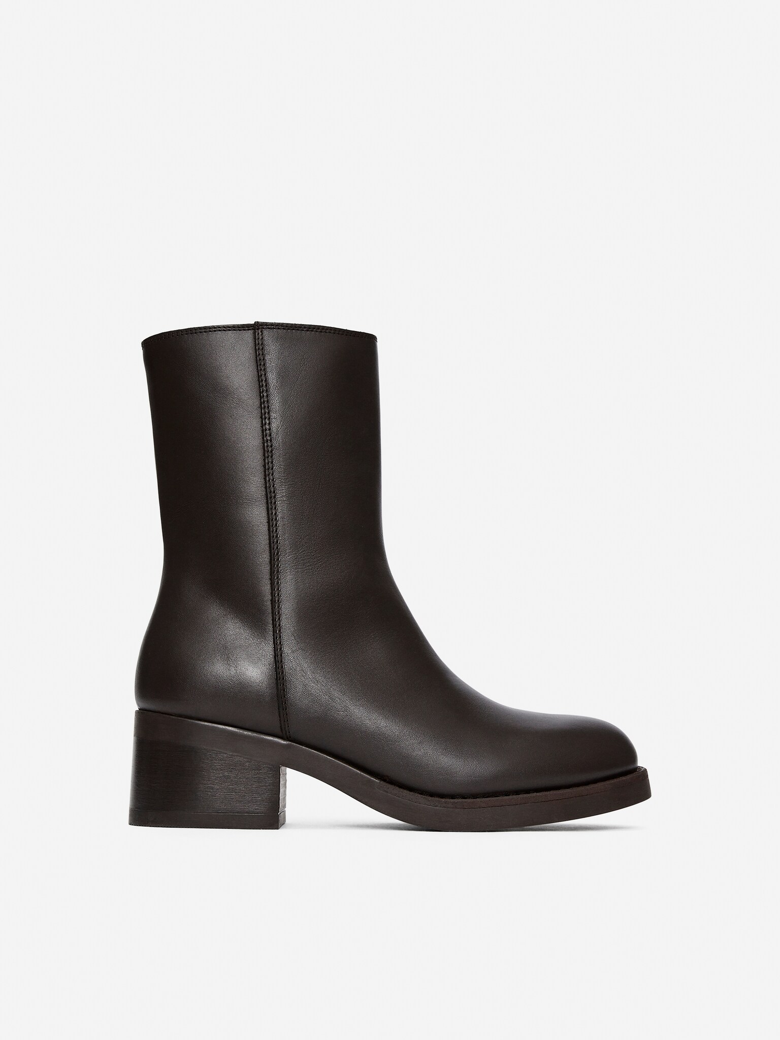 Chunky Ankle Boots - Dark Brown - 2