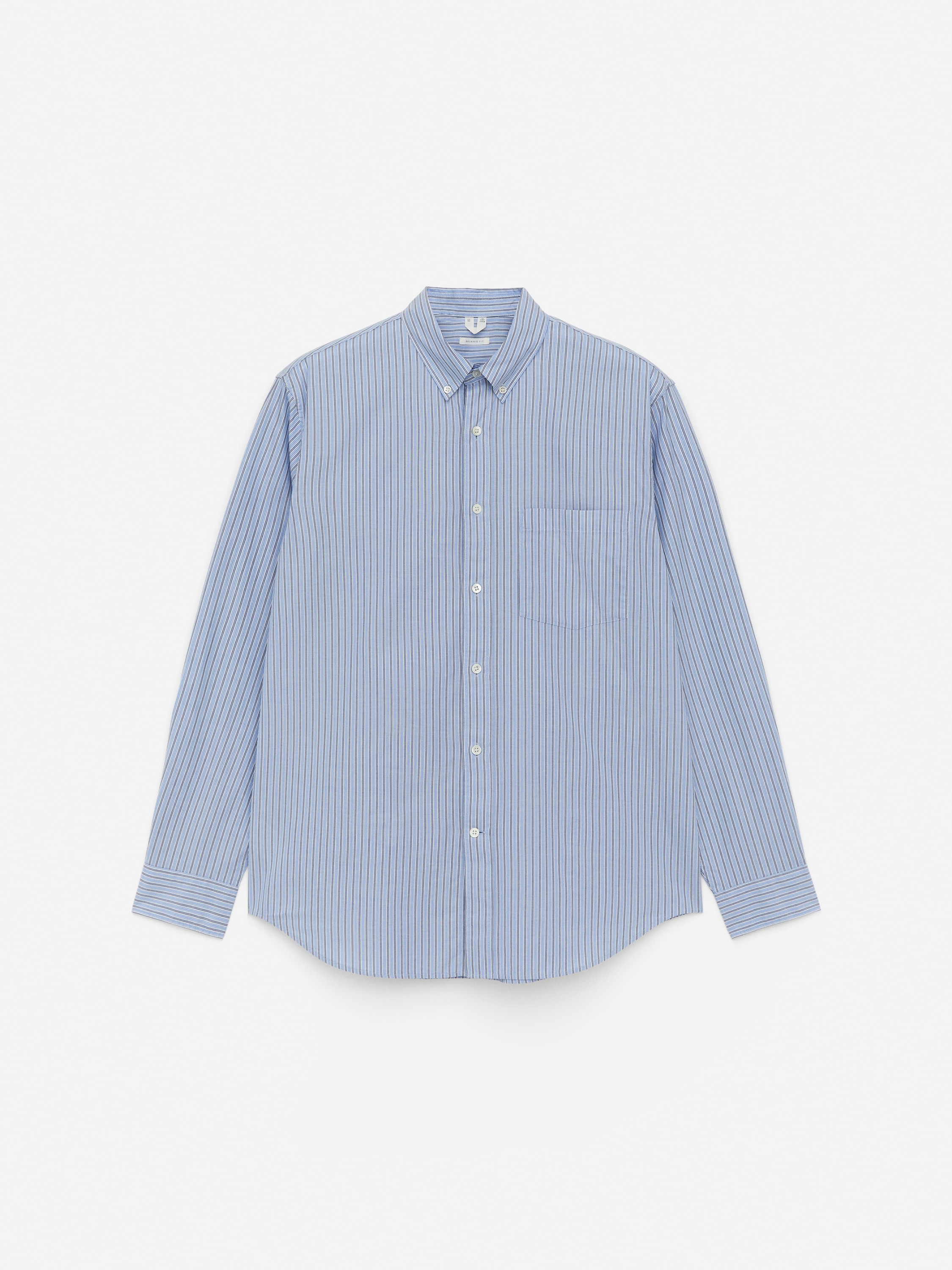Camicia button down dalla vestibilità rilassata - Blu/Righe/Azzurro/Righe