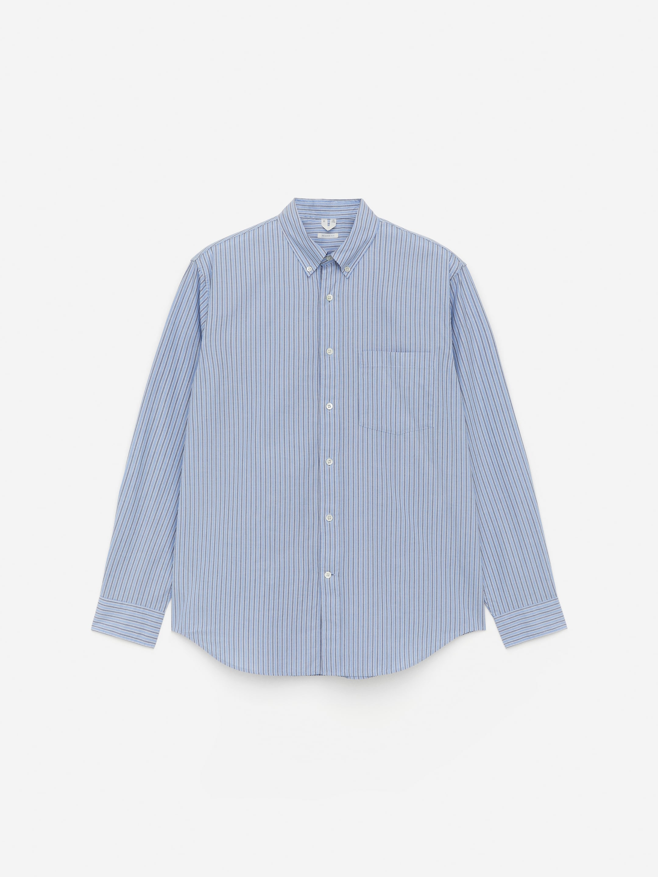 Se større billede: Afslappet skjorte med buttondown - Blå/striber - HERRE | H&M DK 1