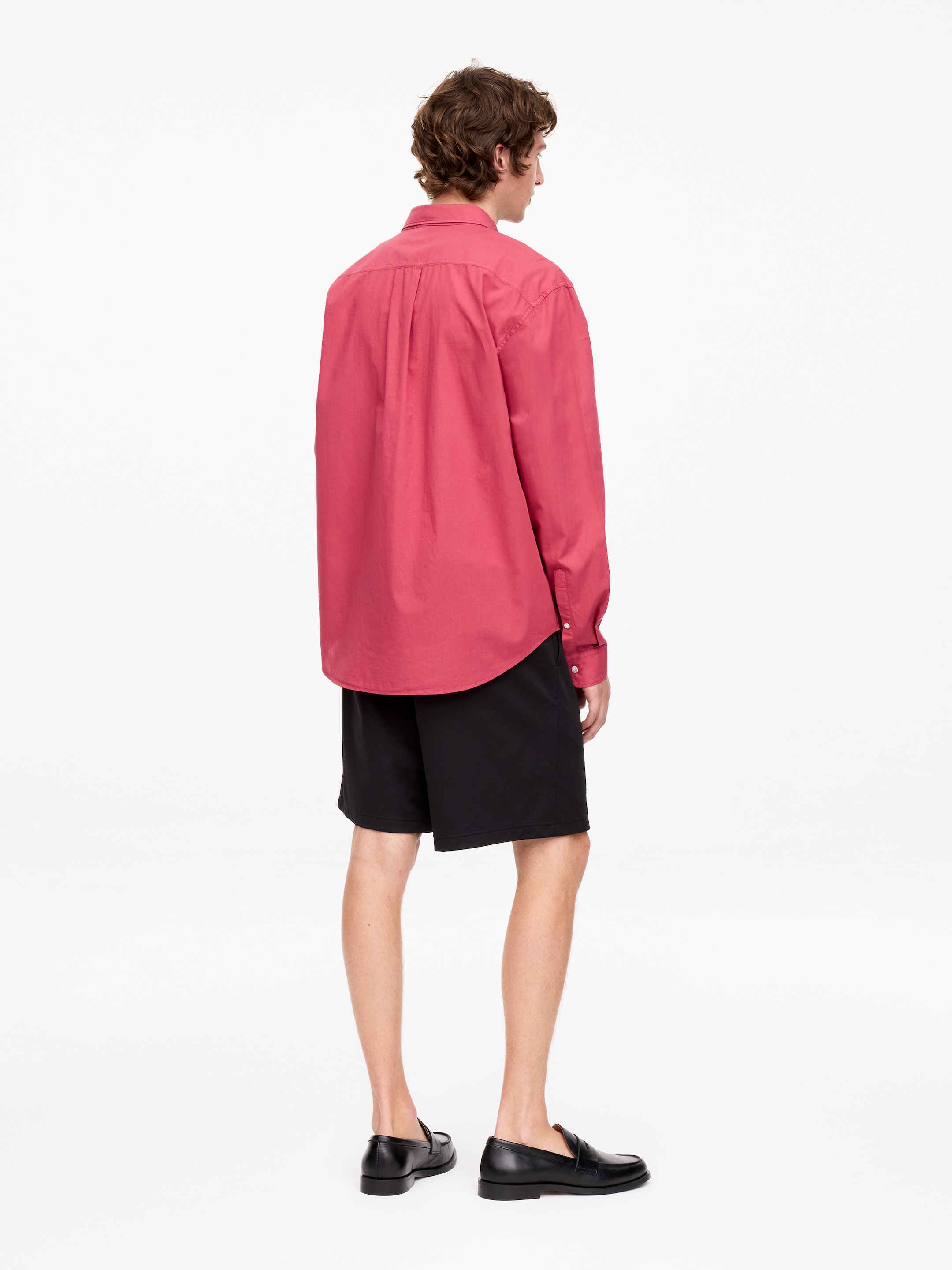 Poplinskjorta - Hallonröd - Relaxed fit - Men - StillMedia/Lookbook - 2