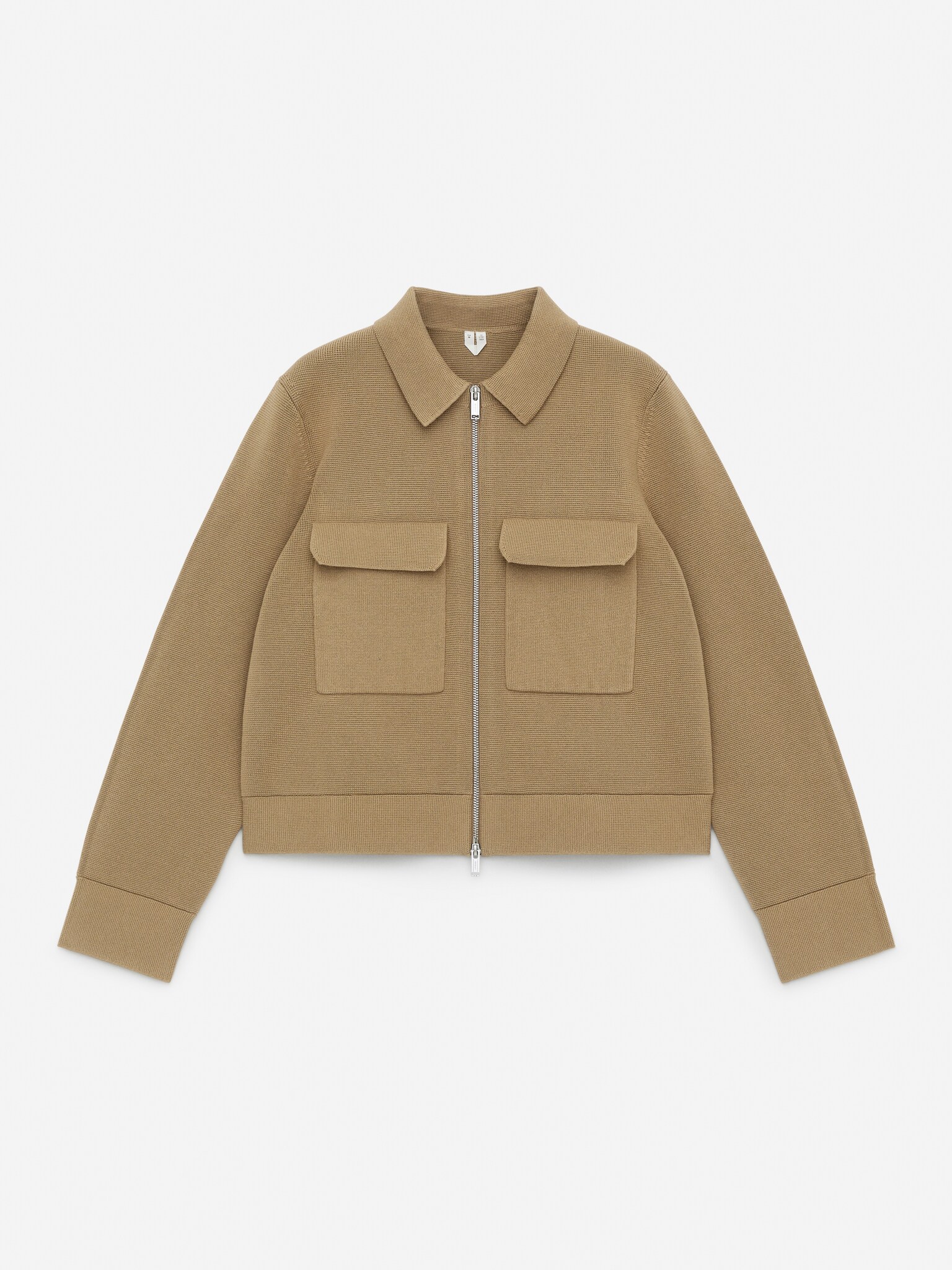 Kötött Pamutdzseki - Sötétbézs/Off White