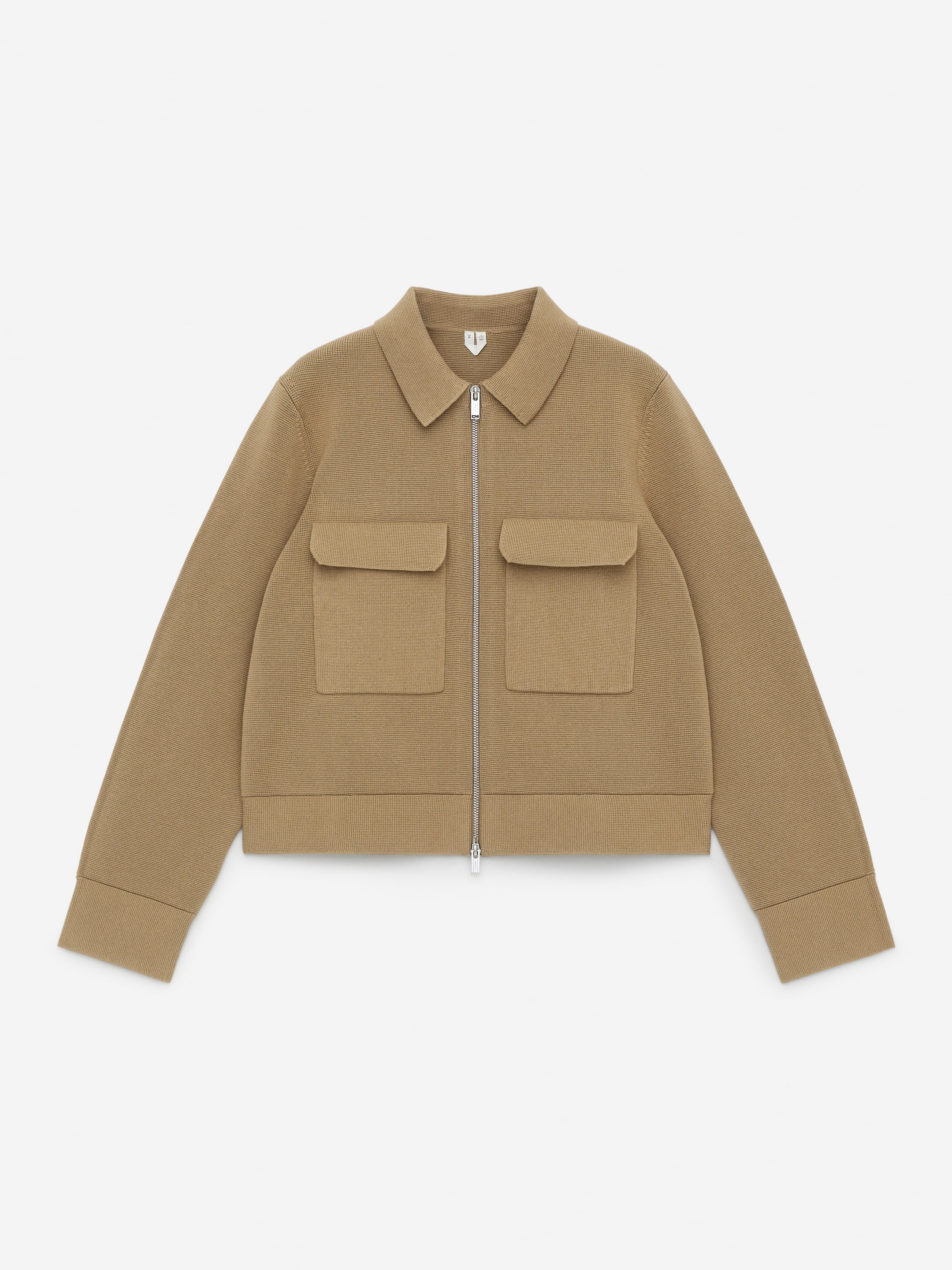 Grotere afbeelding bekijken: Knitted Cotton Jacket - Dark Beige - DAMES | H&M BE 1