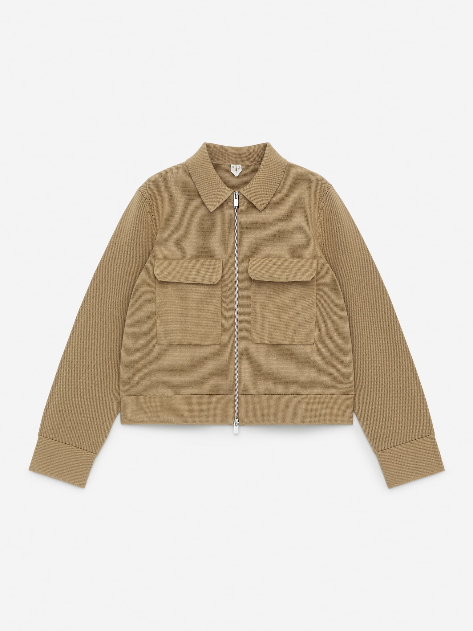 Casaco de malha de algodão - Bege escuro/Off White/Vermelho