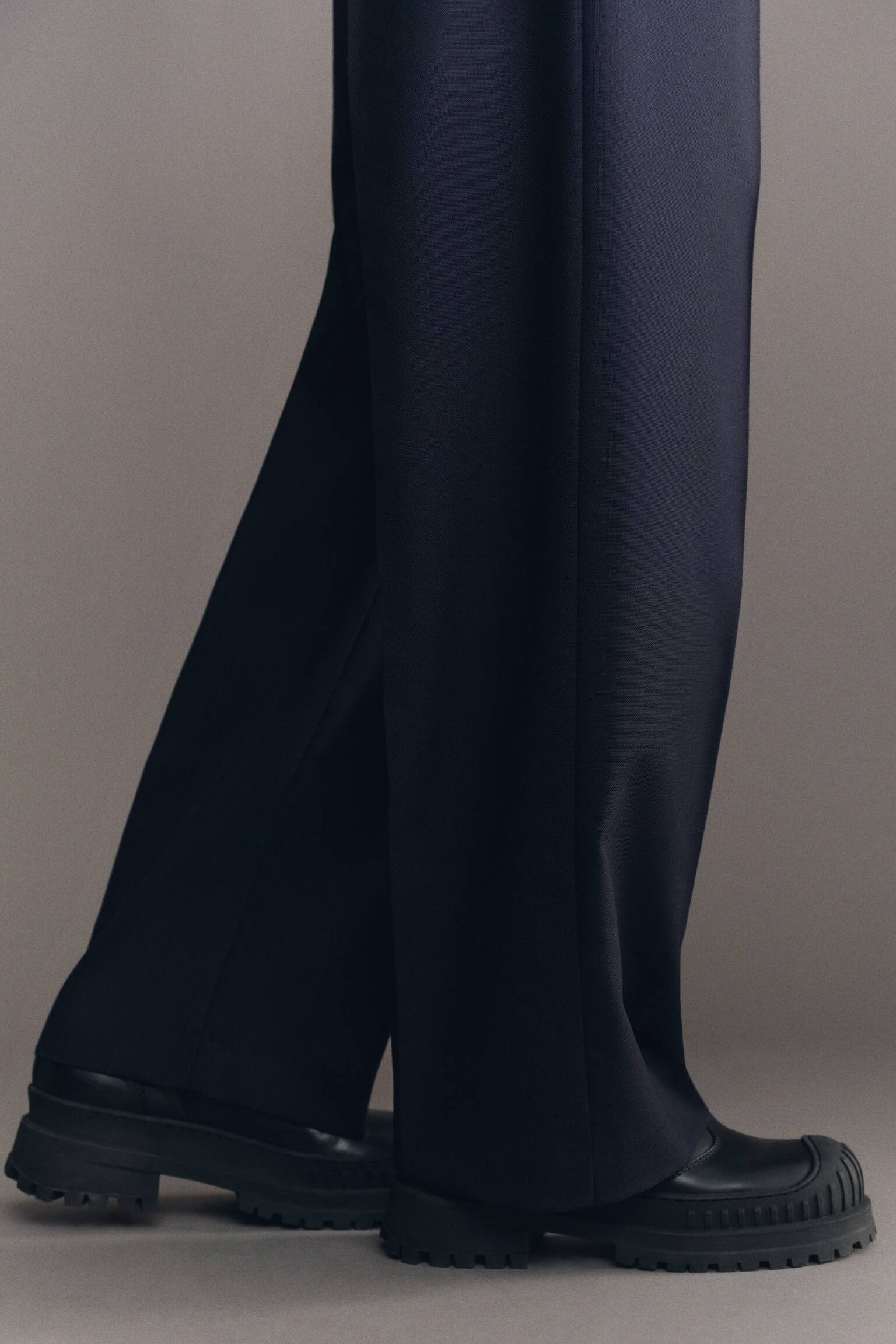 Broek van hopsack-wol - Donkerblauw - 1