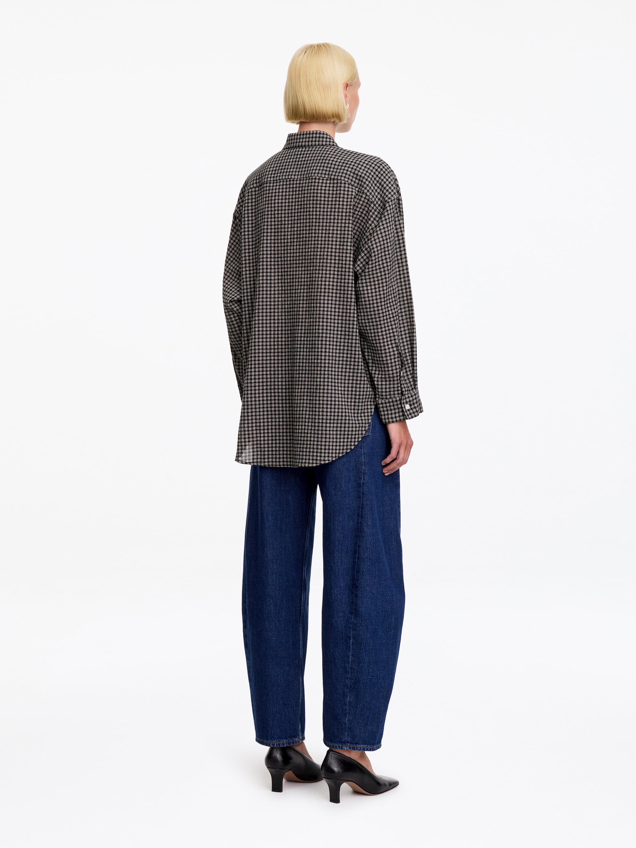 Oversized Cotton Shirt - Black/Checkered - Oversized - women - StillMedia/Lookbook - 6