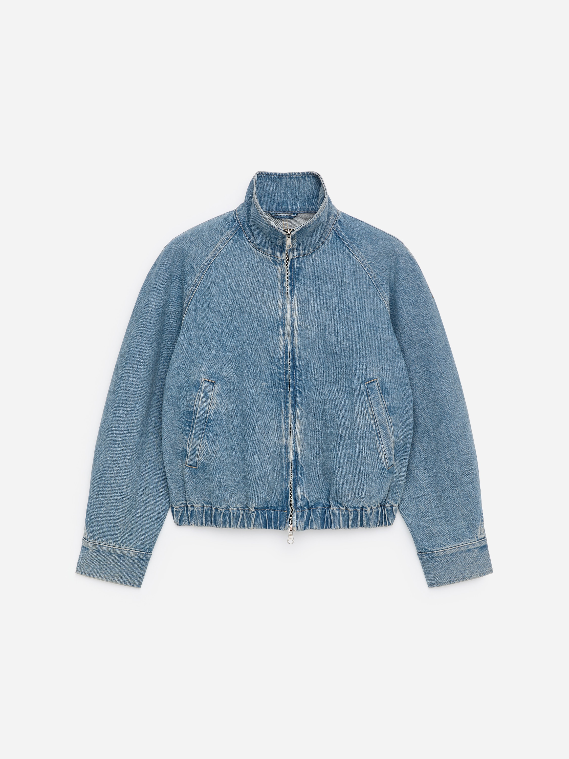 Veste courte en denim - Bleu