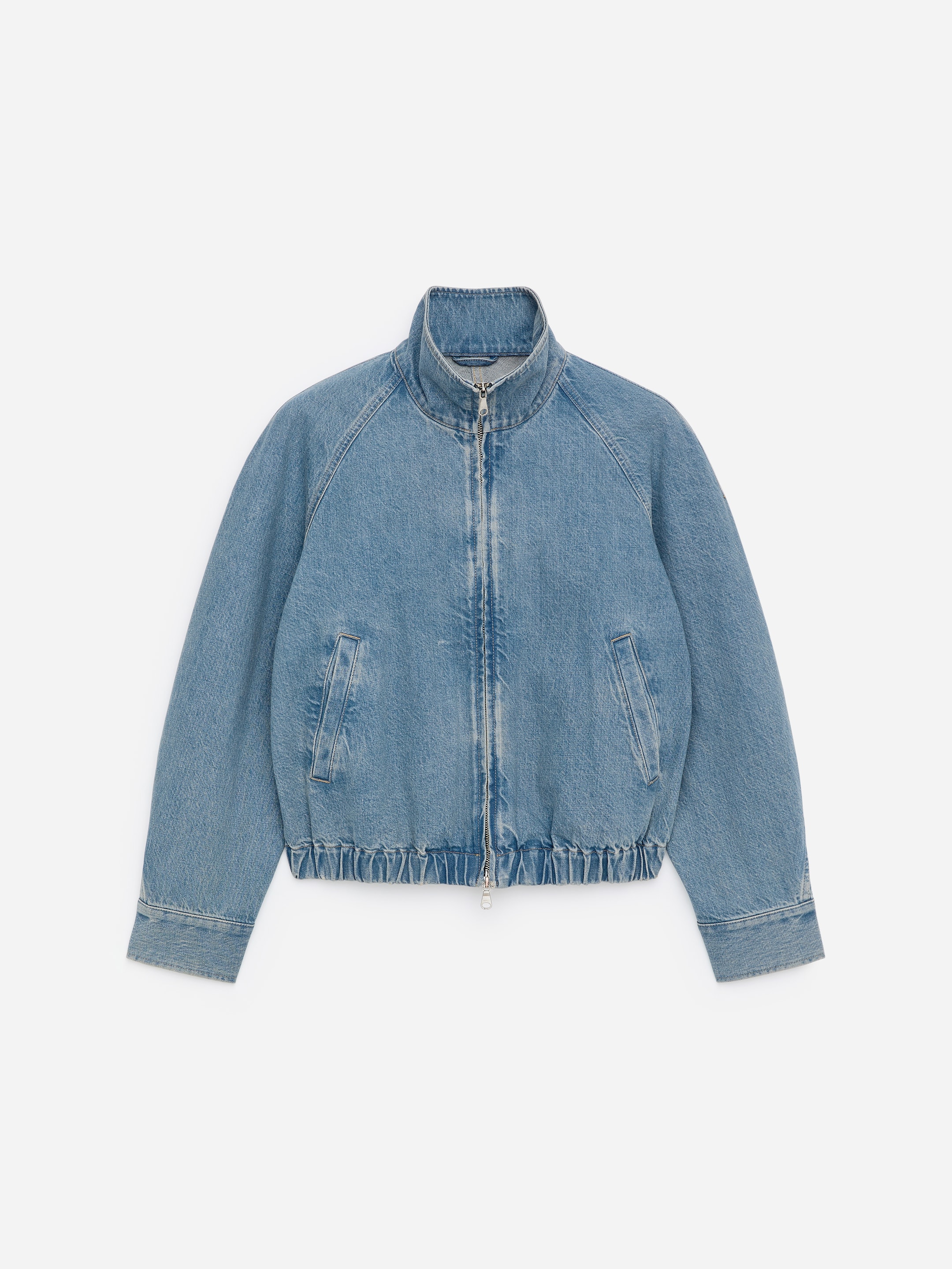 Short Denim Jacket-Blue-18234