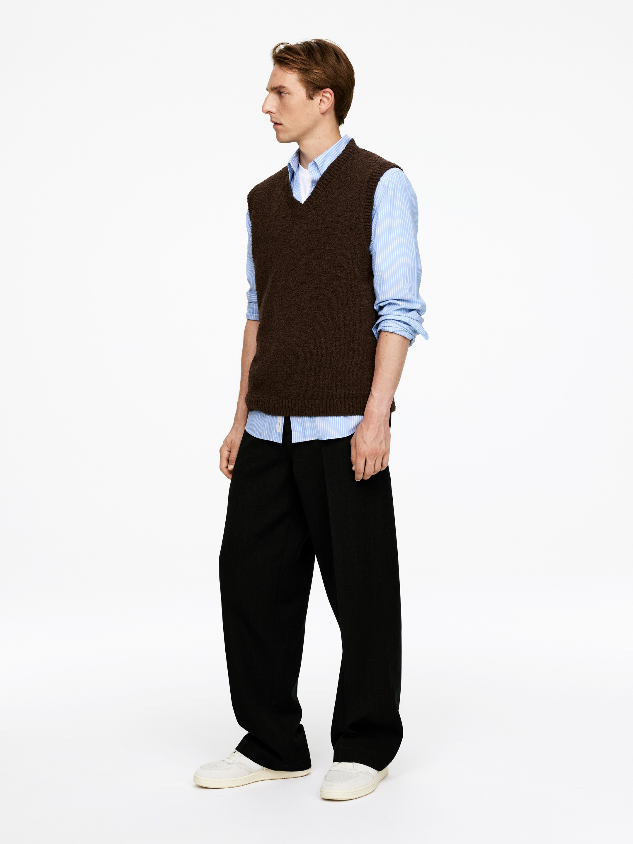 Agrandir l'image: Chemise en popeline décontractée - Blanc/Bleu - HOMME | H&M CH 2