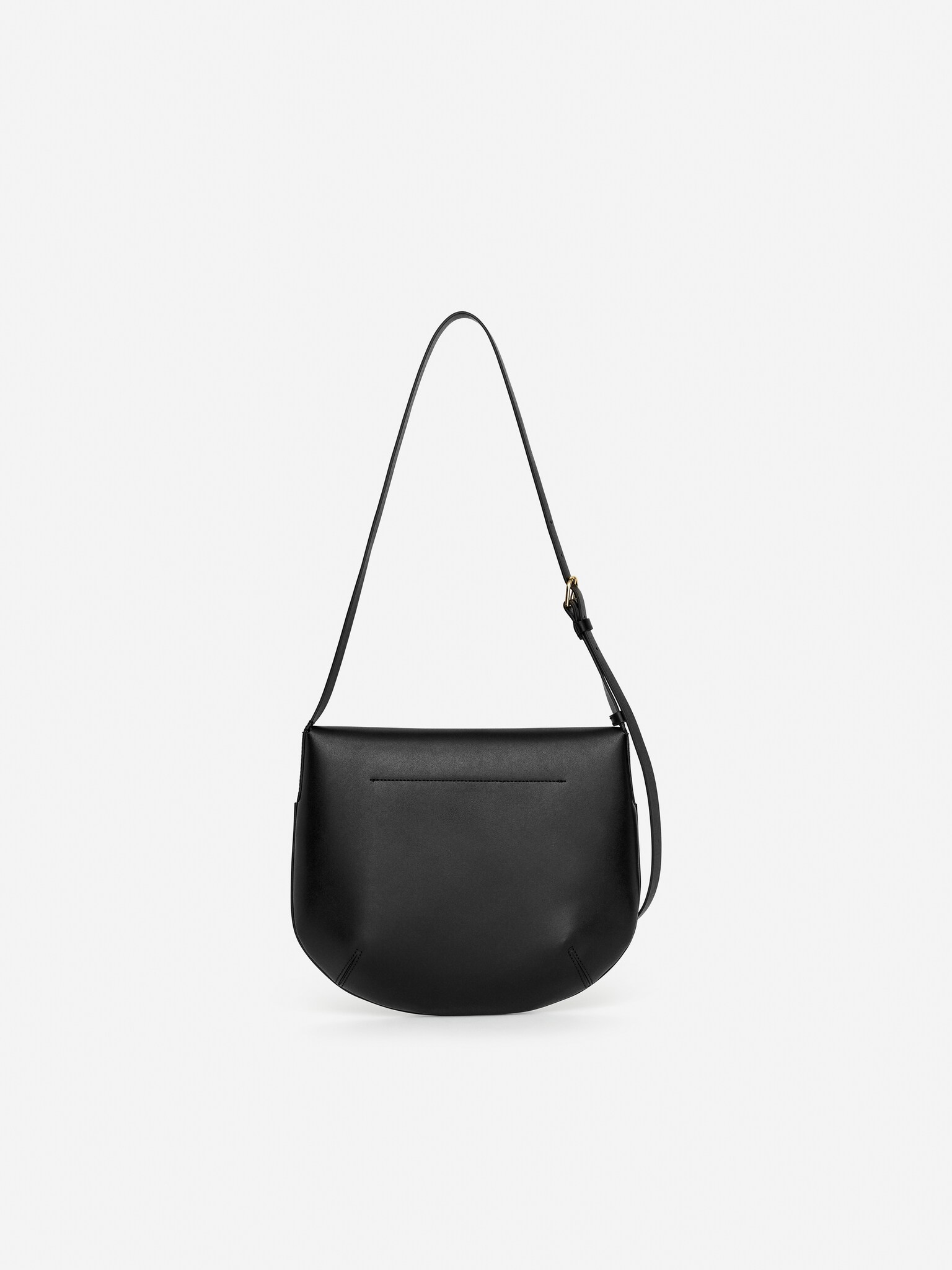 Kožená kabelka přes rameno - Black/Tmavě hnědá - 3
