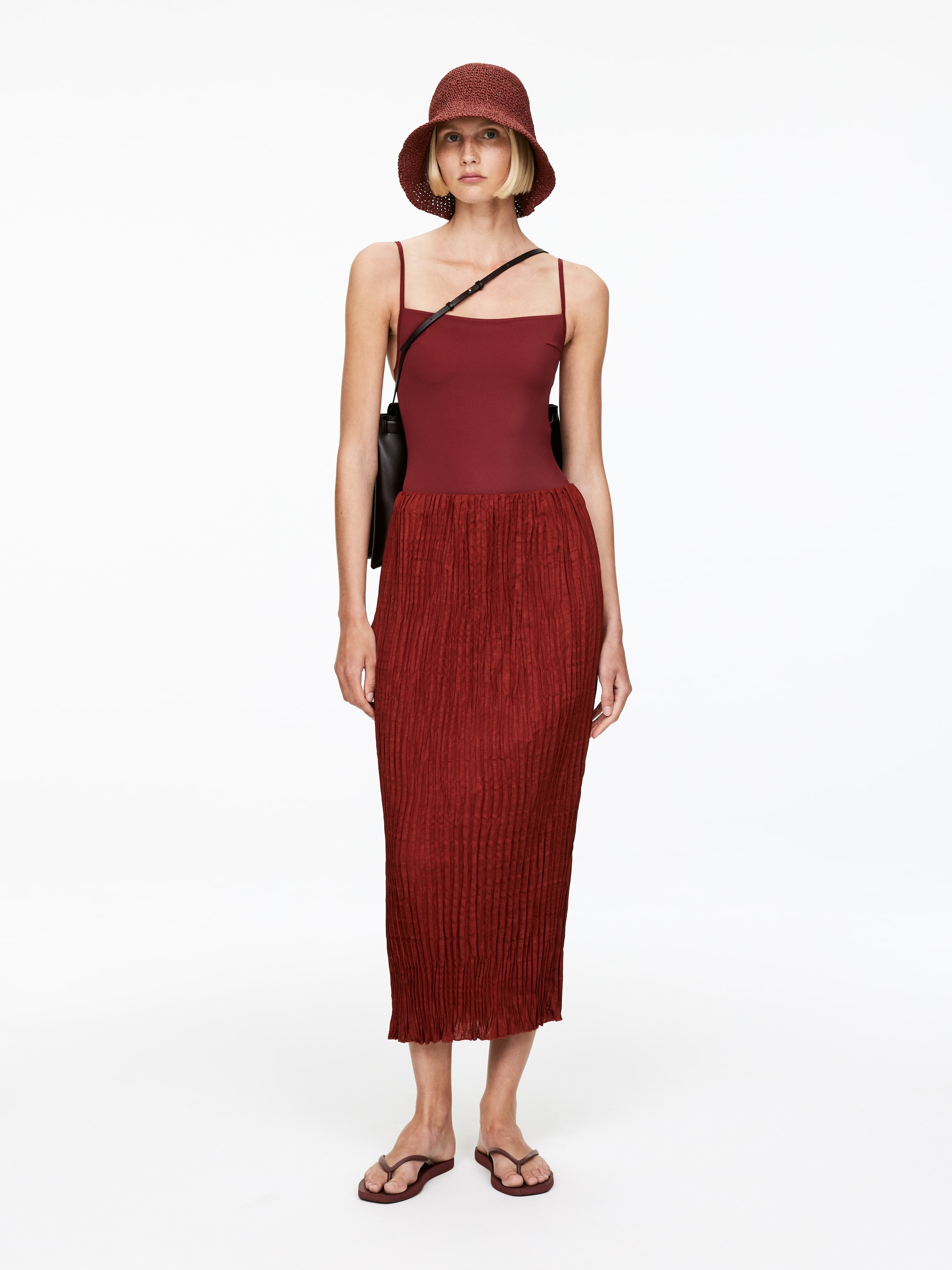 Größeres Bild anzeigen: Gecrinkelter Rock - Rostrot - Ladies | H&M AT 1