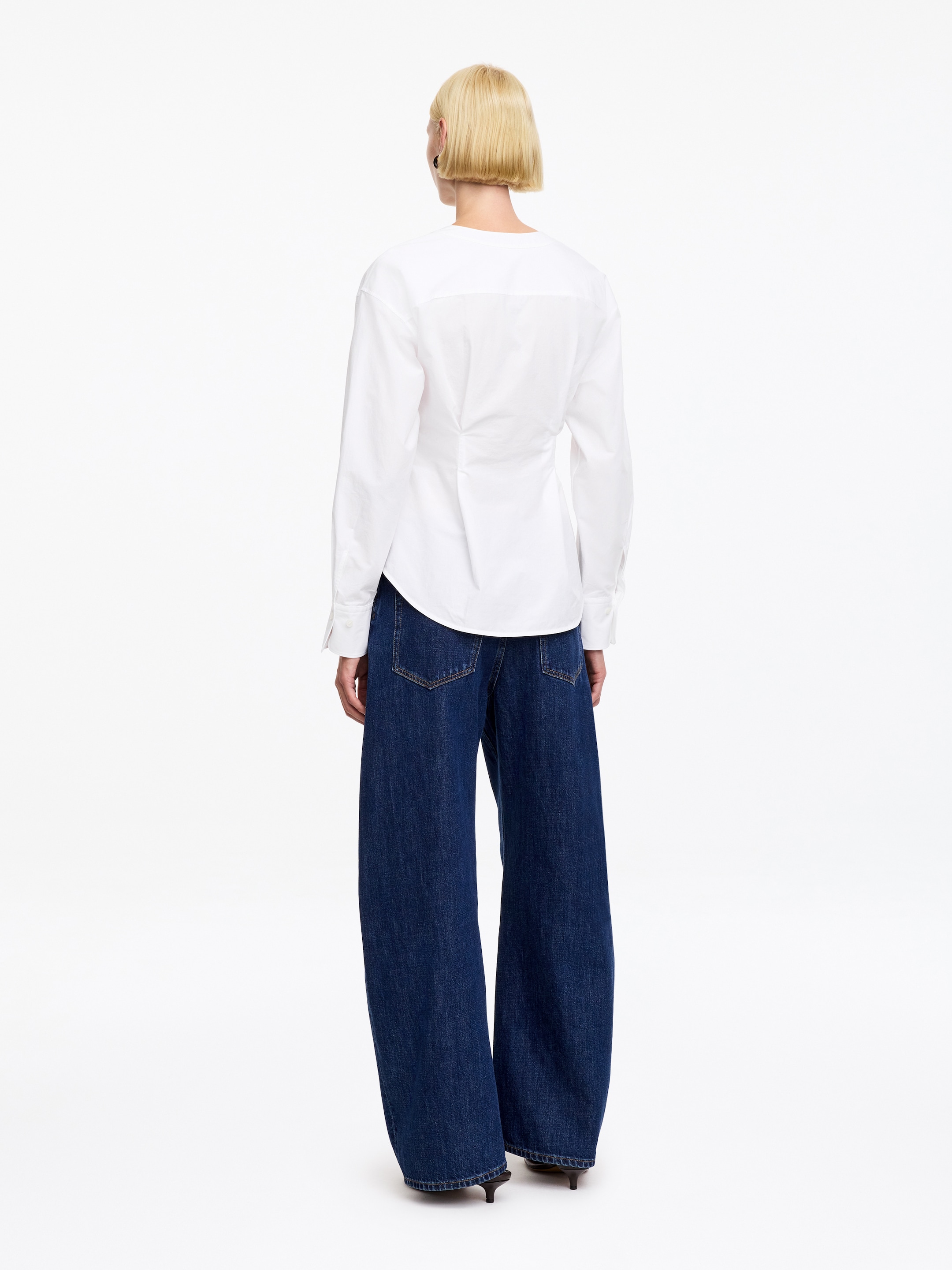 Cotton Wrap Shirt - White - Regular fit - women - StillMedia/Lookbook - 3