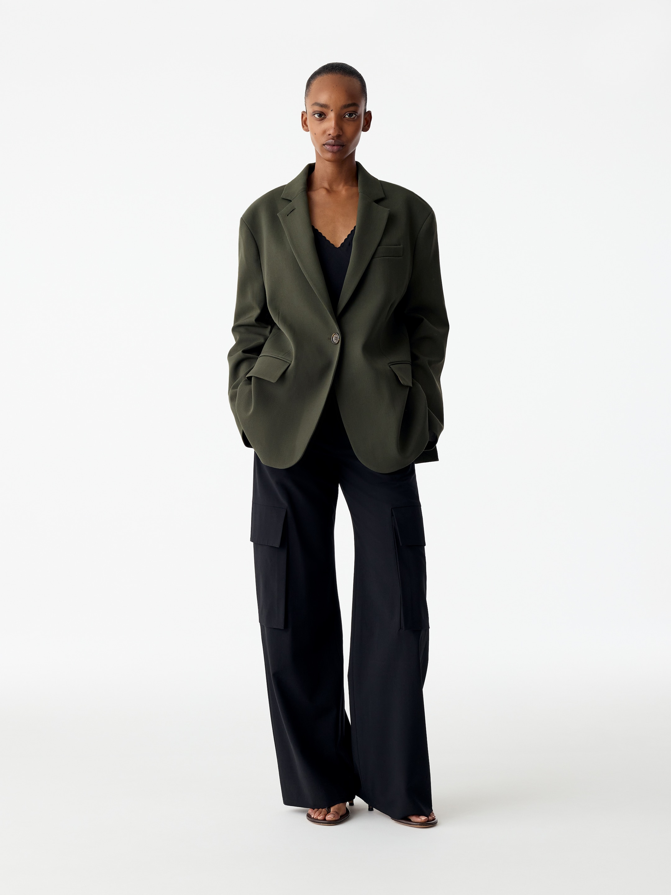 Single-Breasted Blazer-Green-21220