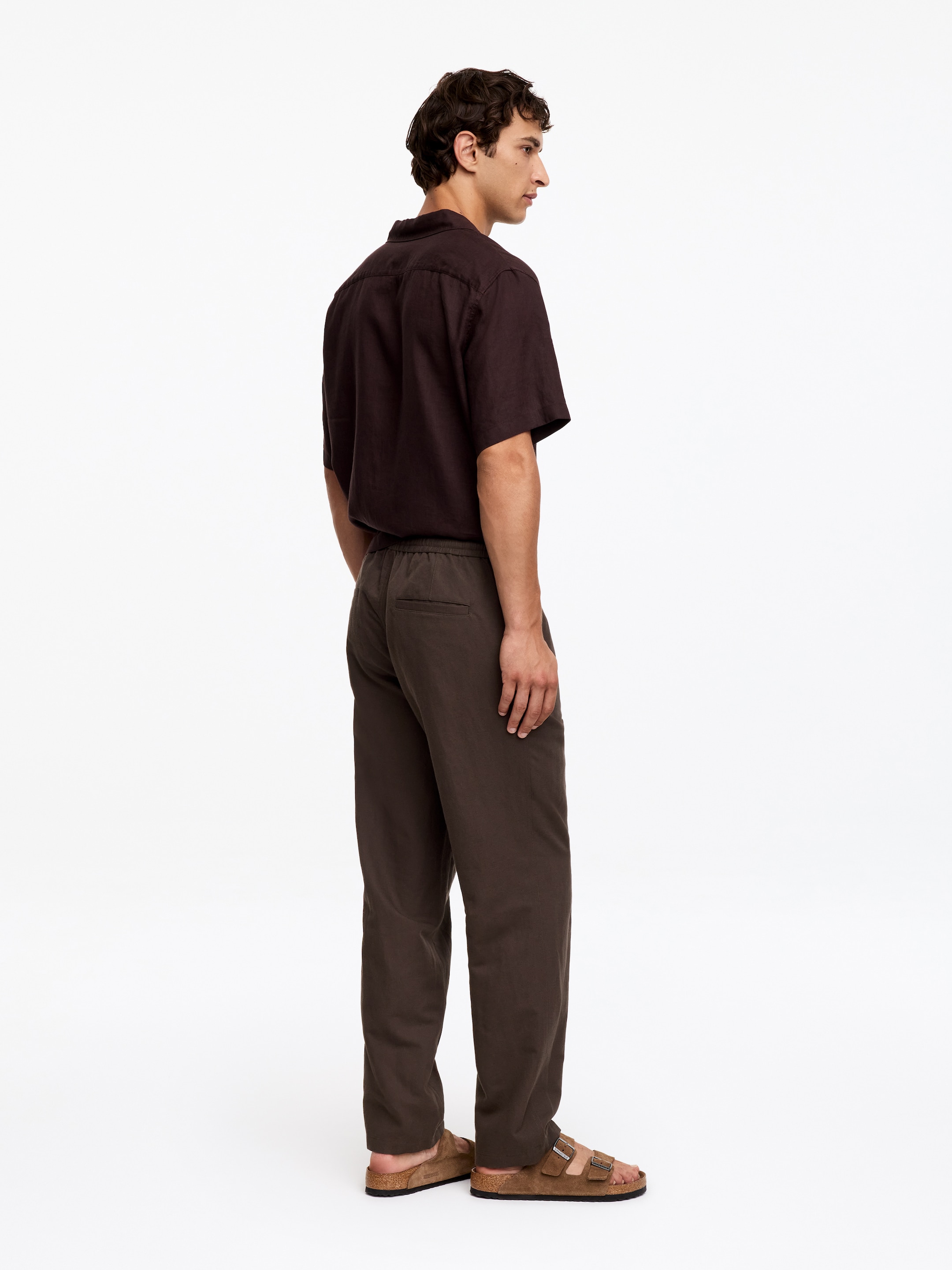 Linen Blend Trousers - Brown - Relaxed fit - men - StillMedia/Lookbook - 8