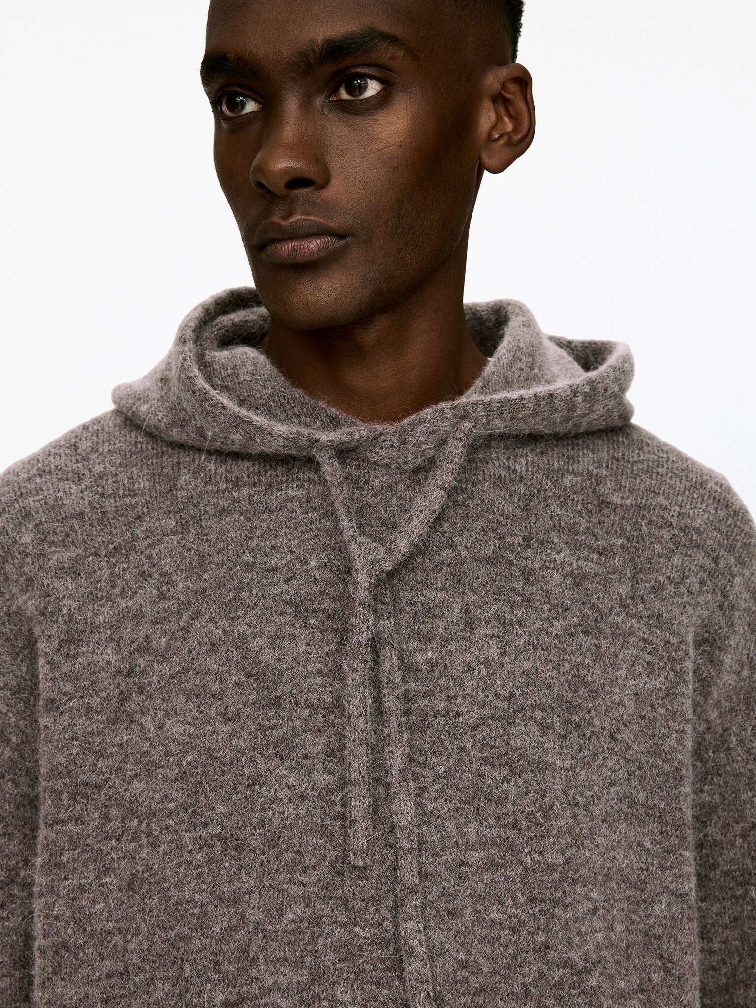 Sweat à capuche en mélange de laine et d'alpaga - Taupe - 5