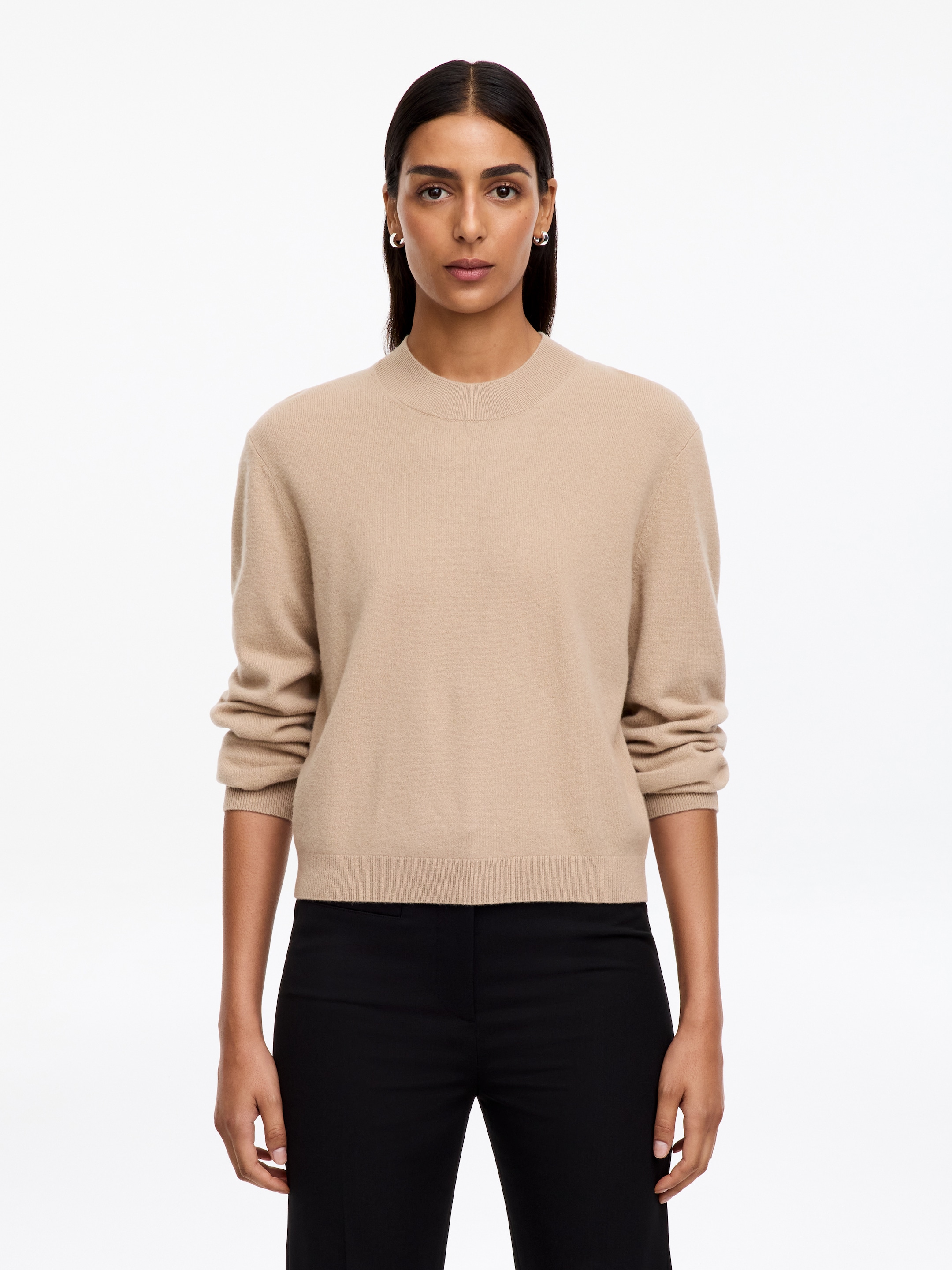 Soft Merino Wool Jumper-Beige-20201