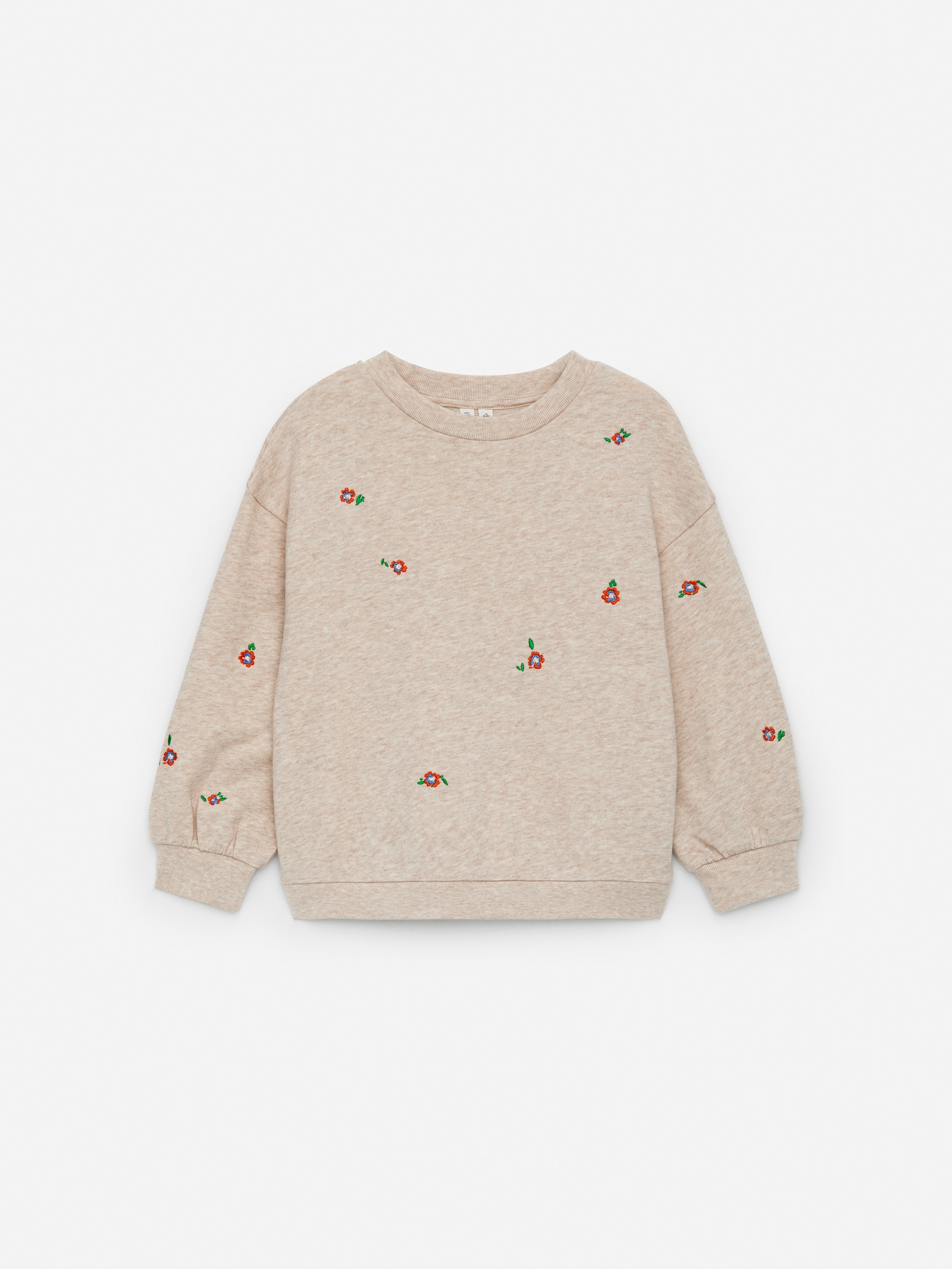 Felpa con ricami - Beige/Fiori