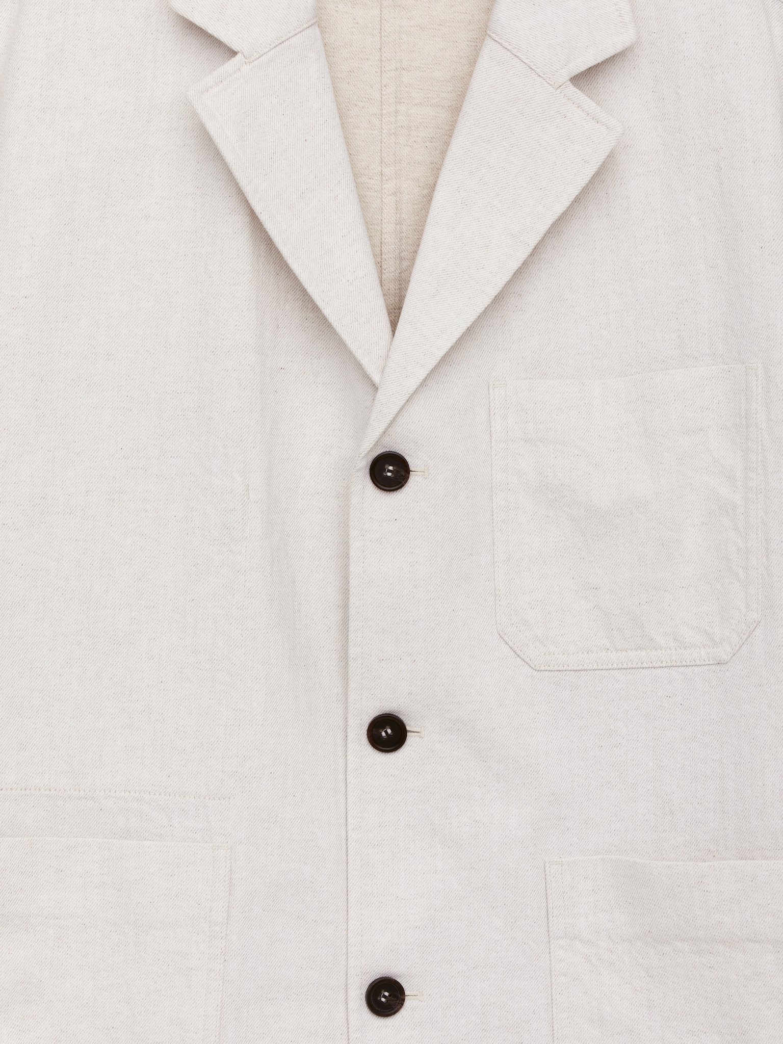 Blazer en coton et lin - Blanc/Bleu foncé - 8