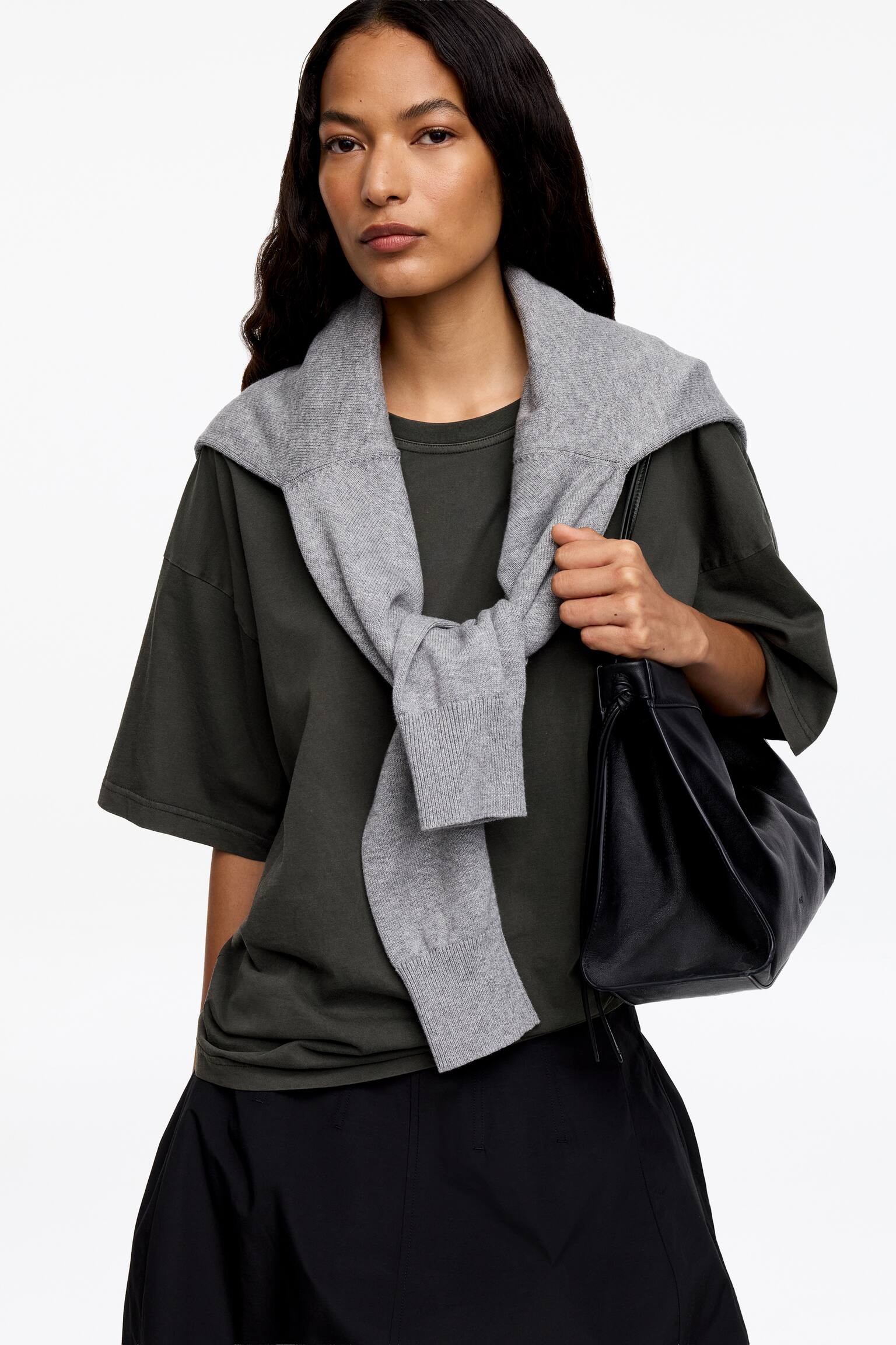 Oversized T-shirt - Gewassen zwart/Wit/Kakigroen/roze - 4