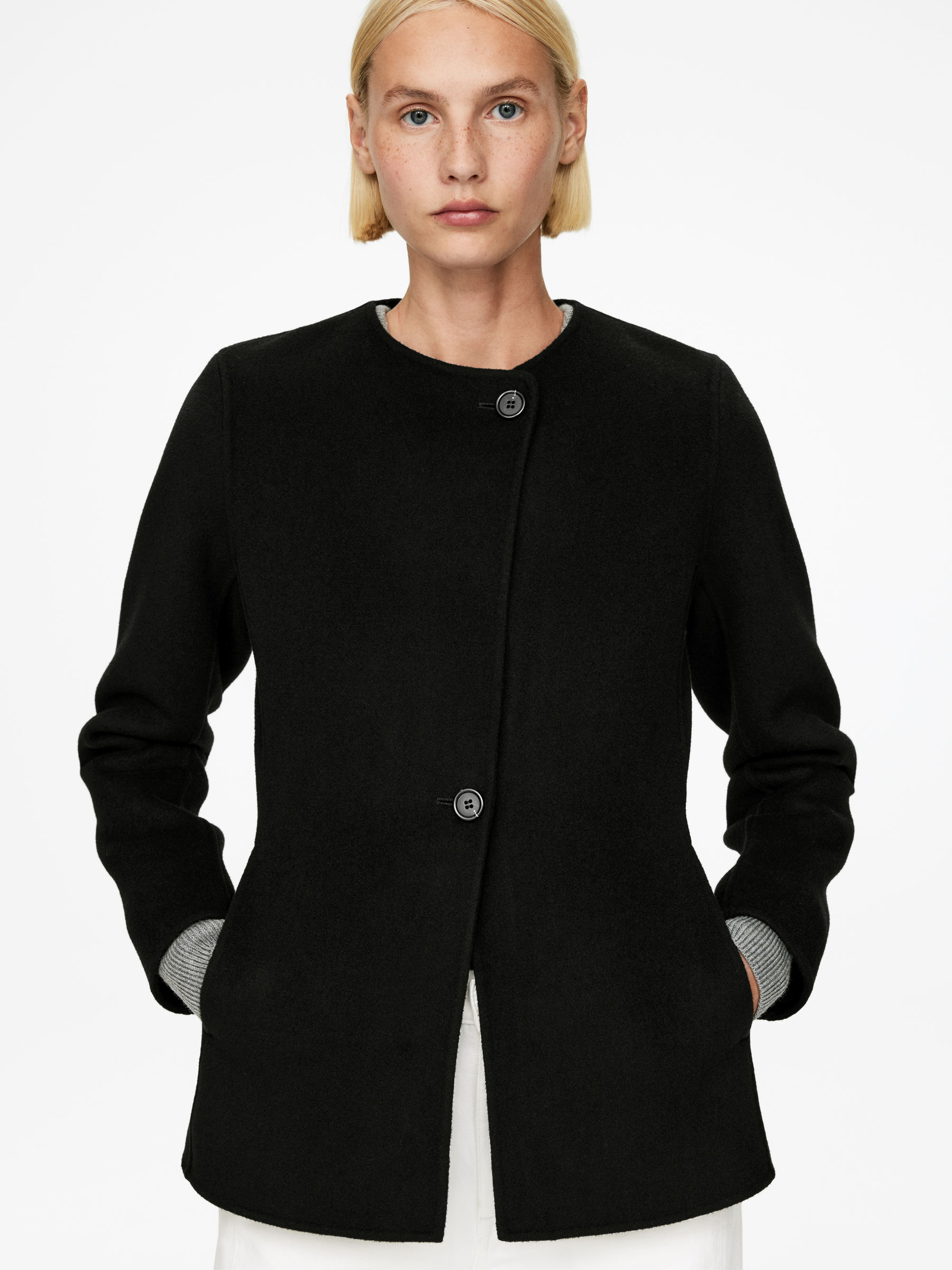 Blazer en laine doublée mélangée - Noir - Slim fit - Femme - StillMedia/Lookbook - 5