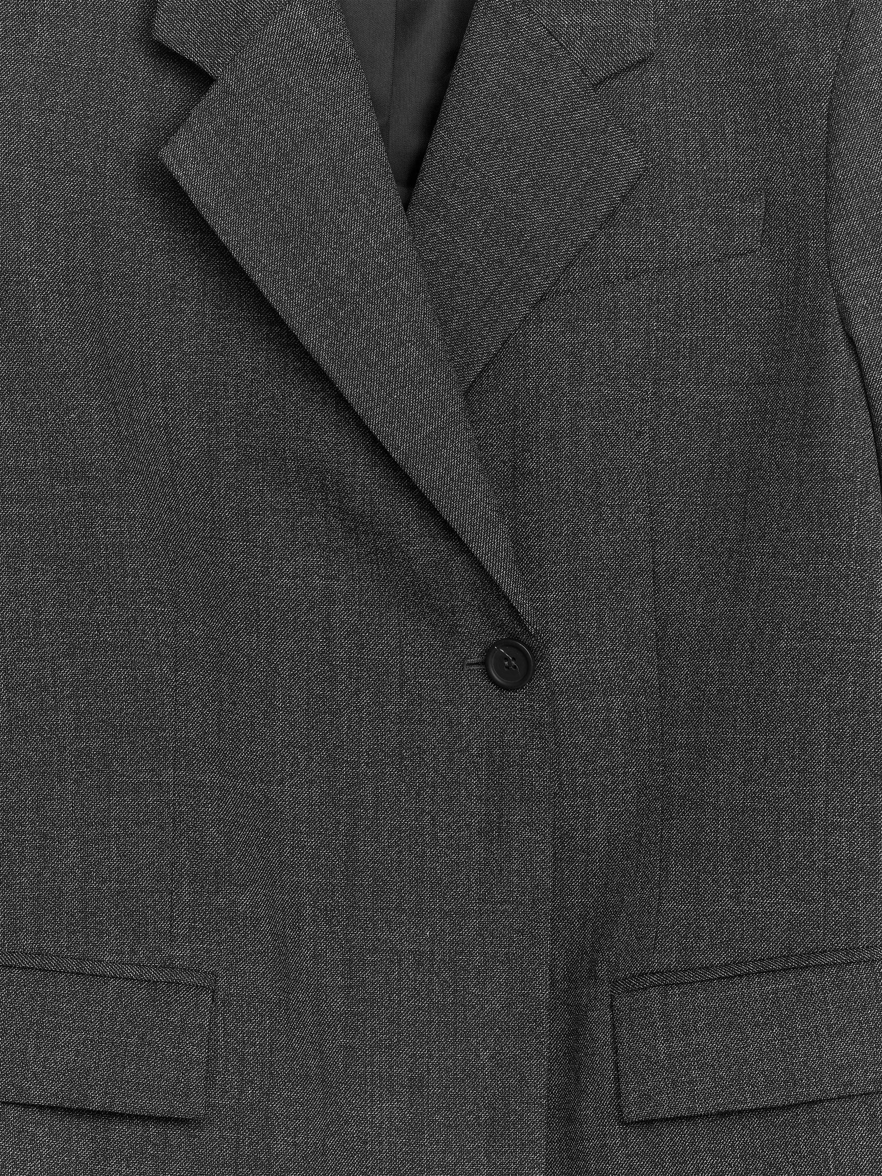 Double-Breasted Wool Blazer - Black/White Melange - Oversized - Women - StillMedia/DescriptiveDetail - 1