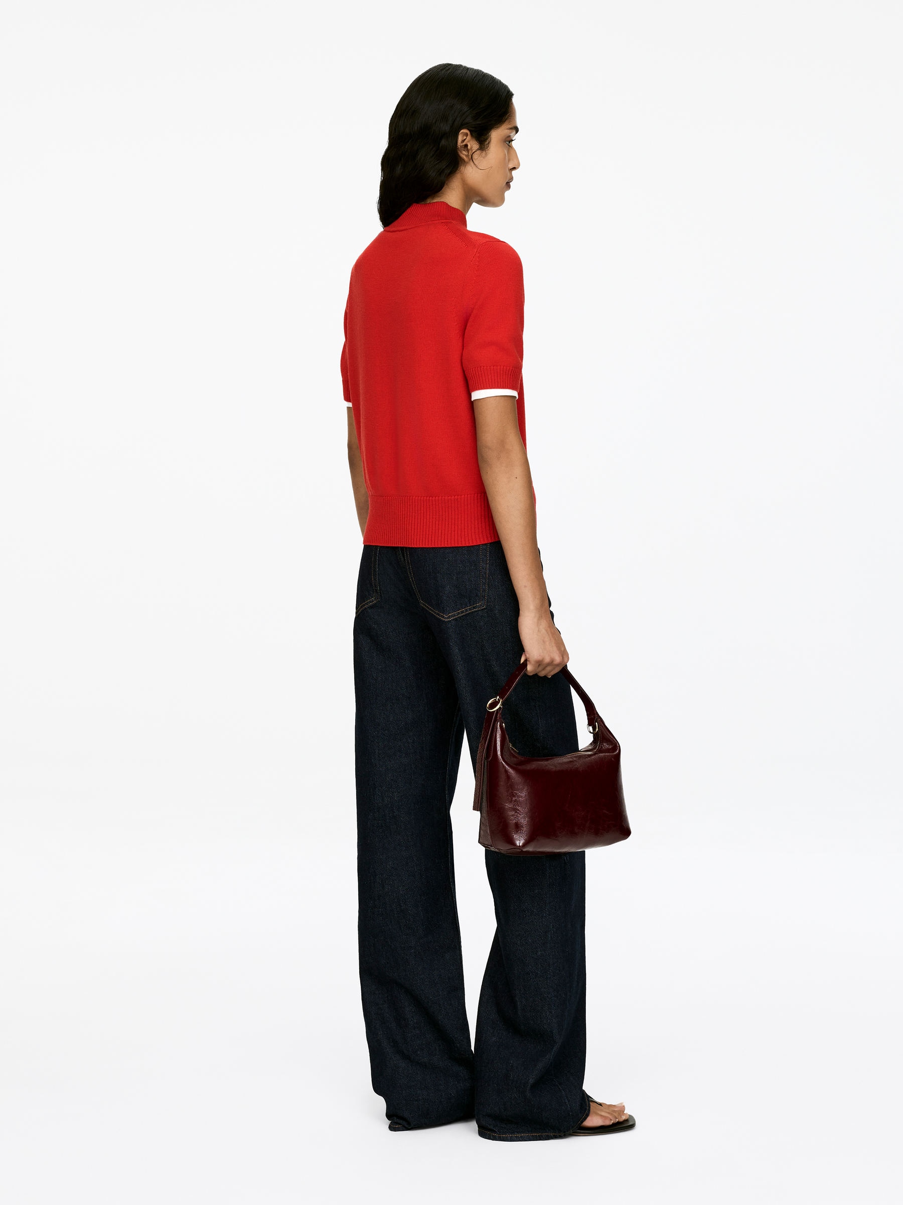 Short-Sleeve Merino Jumper - Red - Regular fit - Women - StillMedia/Lookbook - 5