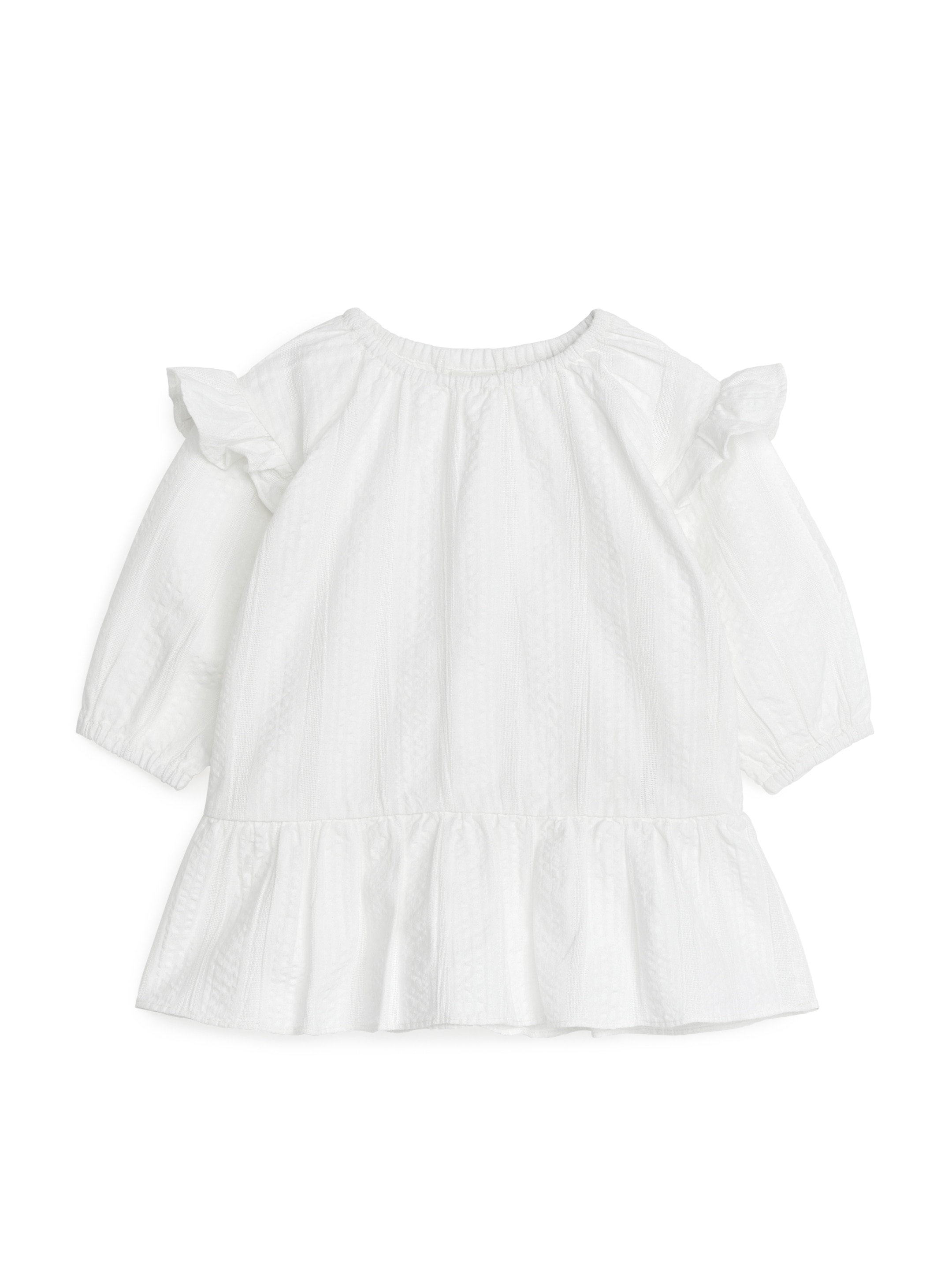 Ingrandisci l'immagine: Seersucker Frill Dress - White - BAMBINO | H&M CH 1