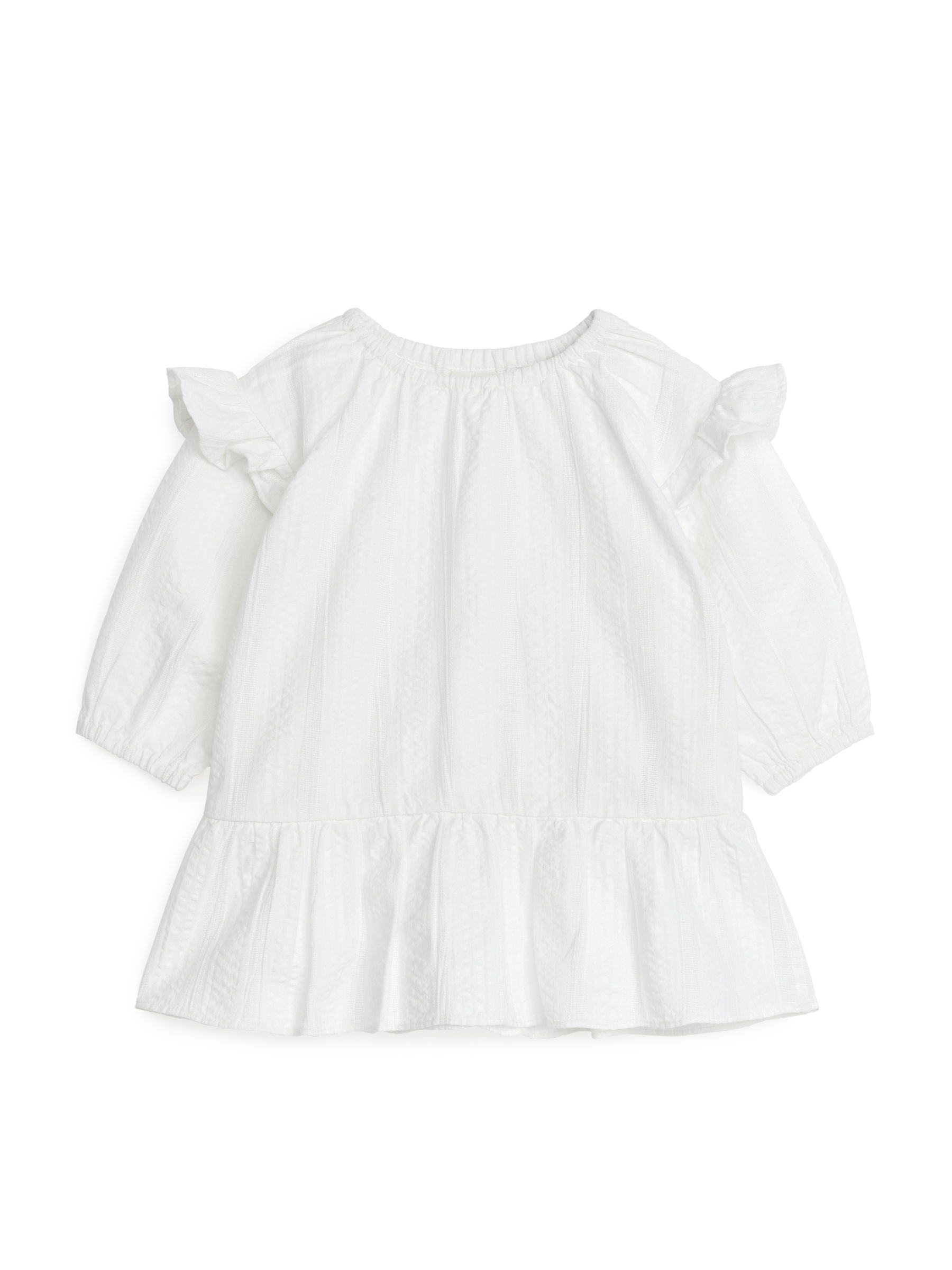 Rüschenkleid aus Seersucker - Weiß - Loose Fit - Kinder - StillMedia/DescriptiveStillLife - 3