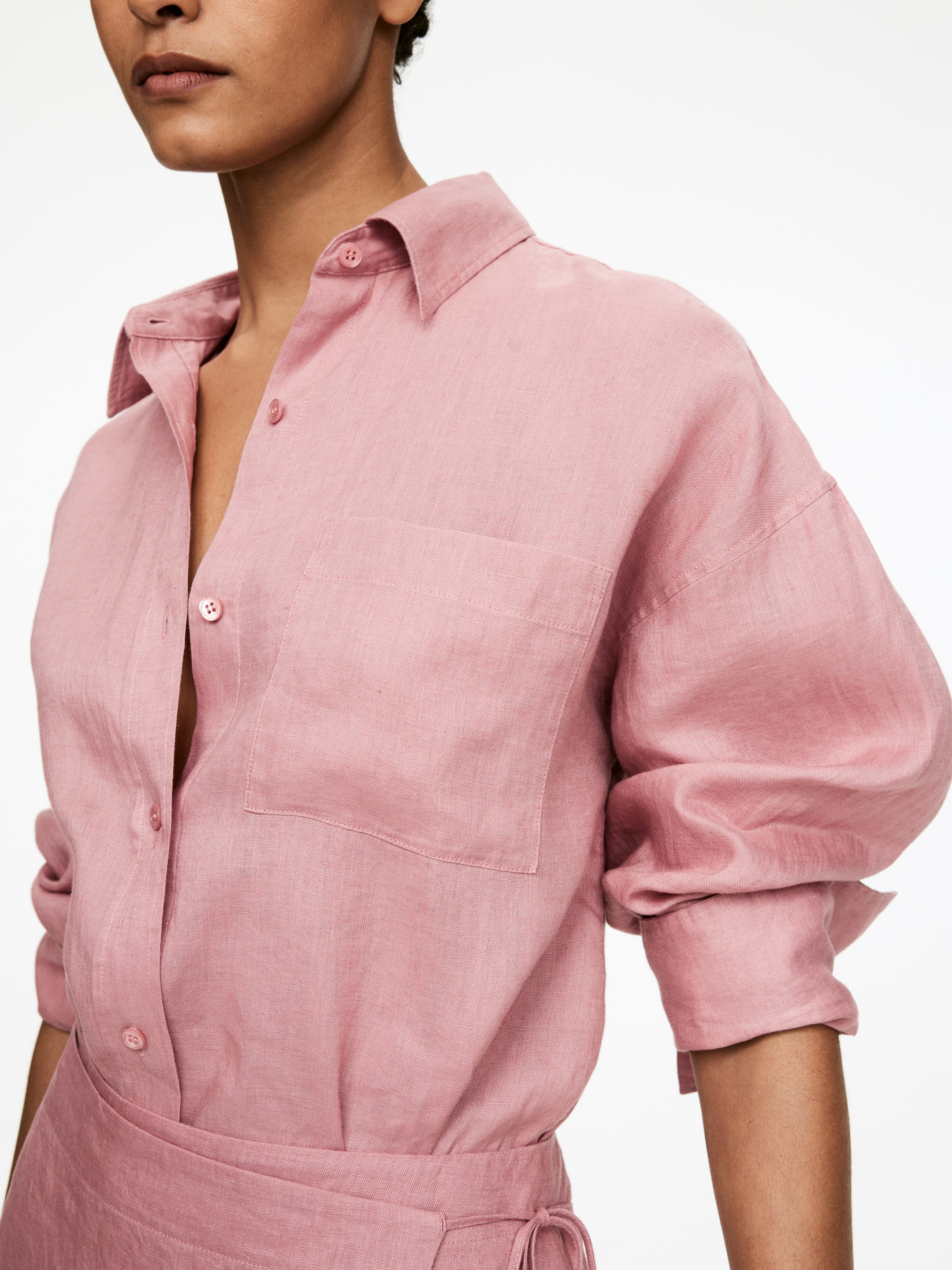 Größeres Bild anzeigen: Leinenhemd - Altrosa - Ladies | H&M AT 4