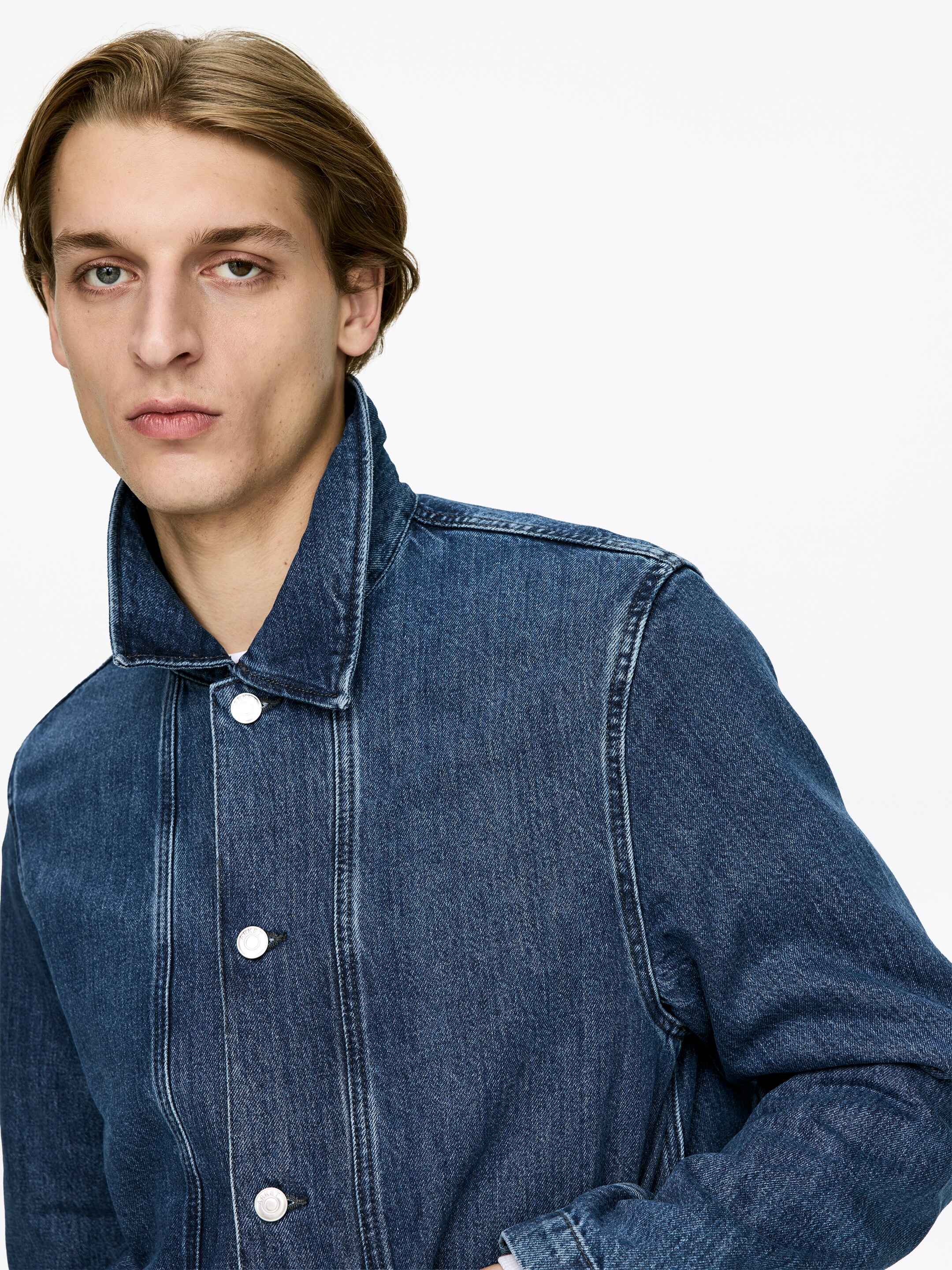 Visa större bild: Overshirt i denim - Tvättad blå - HERR | H&M FI 5