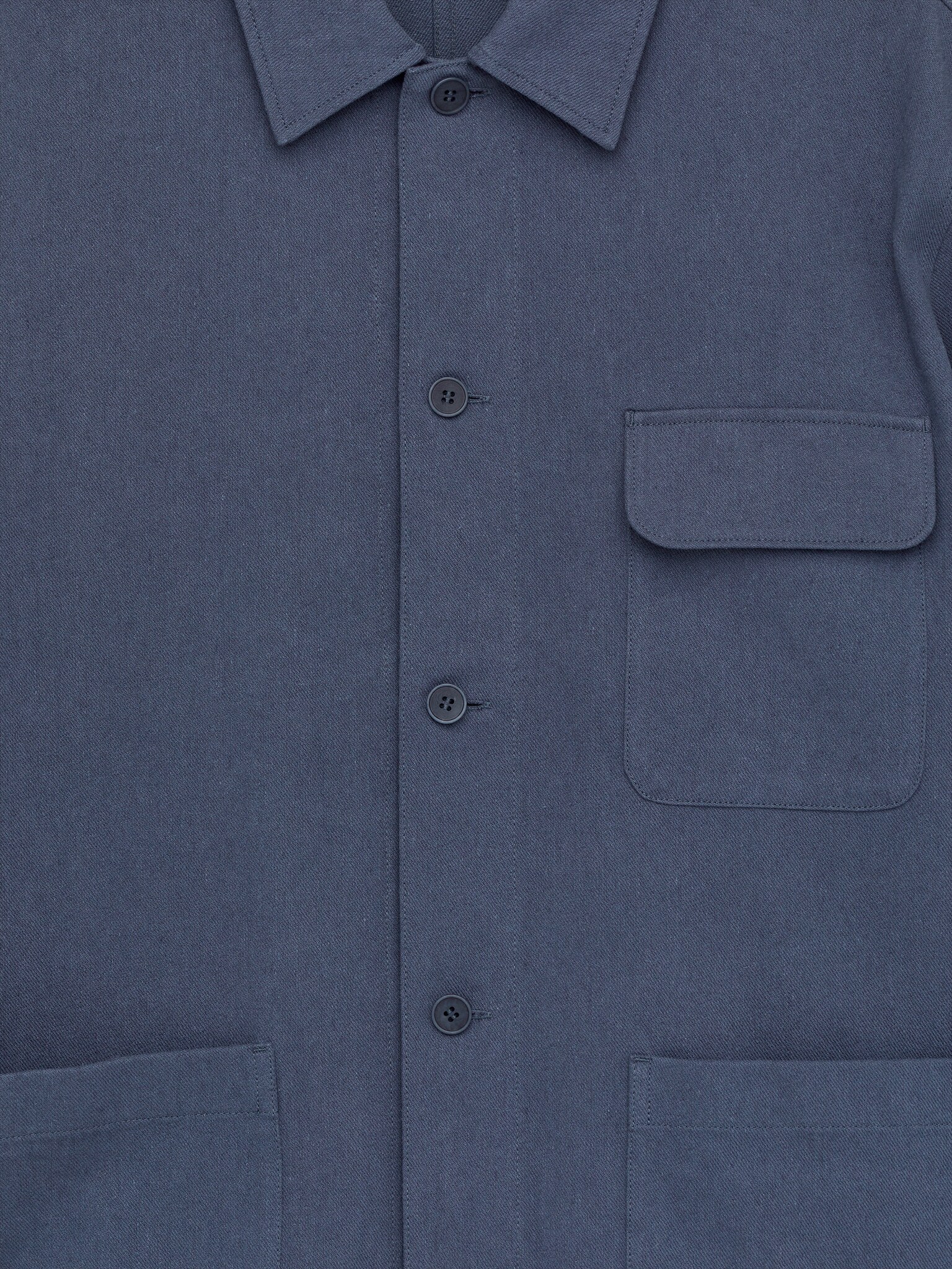 Surchemise en coton et lin - Bleu - 2