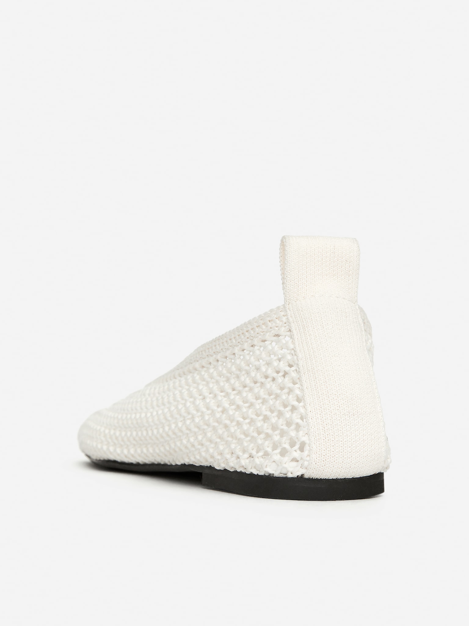 Ballerines en maille - Blanc cassé/Noir/Rouille - 7