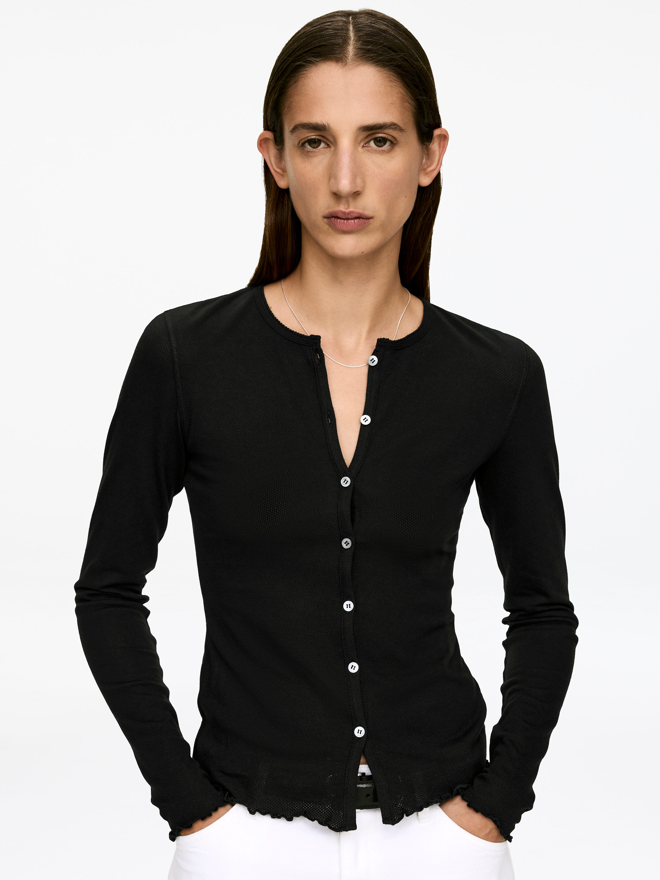Mesh Top - Black - Slim fit - Women - StillMedia/Lookbook - 6