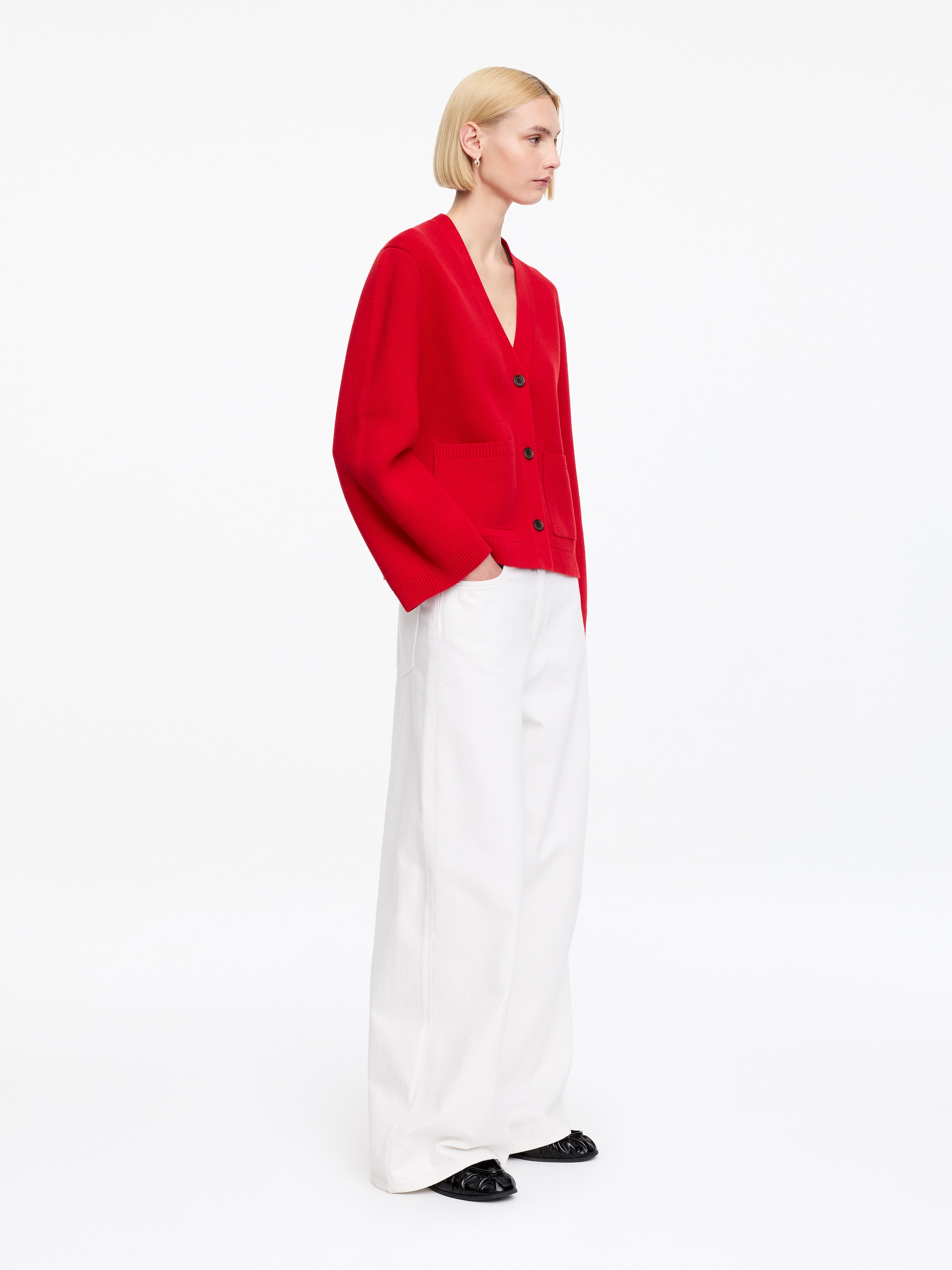 Strickjacke aus Baumwolle - Rot - Loose Fit - Damen - StillMedia/Lookbook - 7