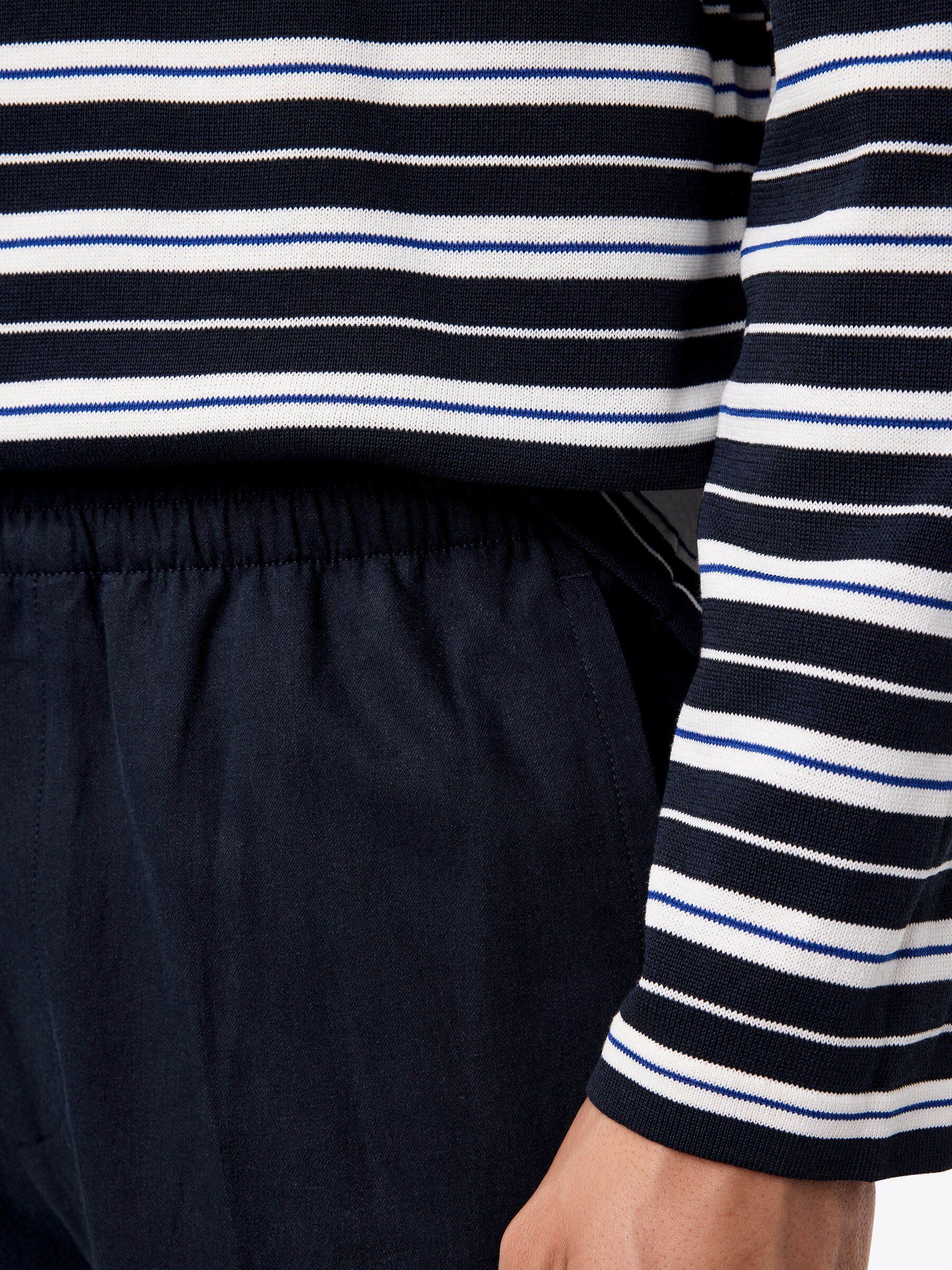 Pantalon ample en mélange de lin - Bleu foncé - Loose fit - Homme - StillMedia/Lookbook - 5