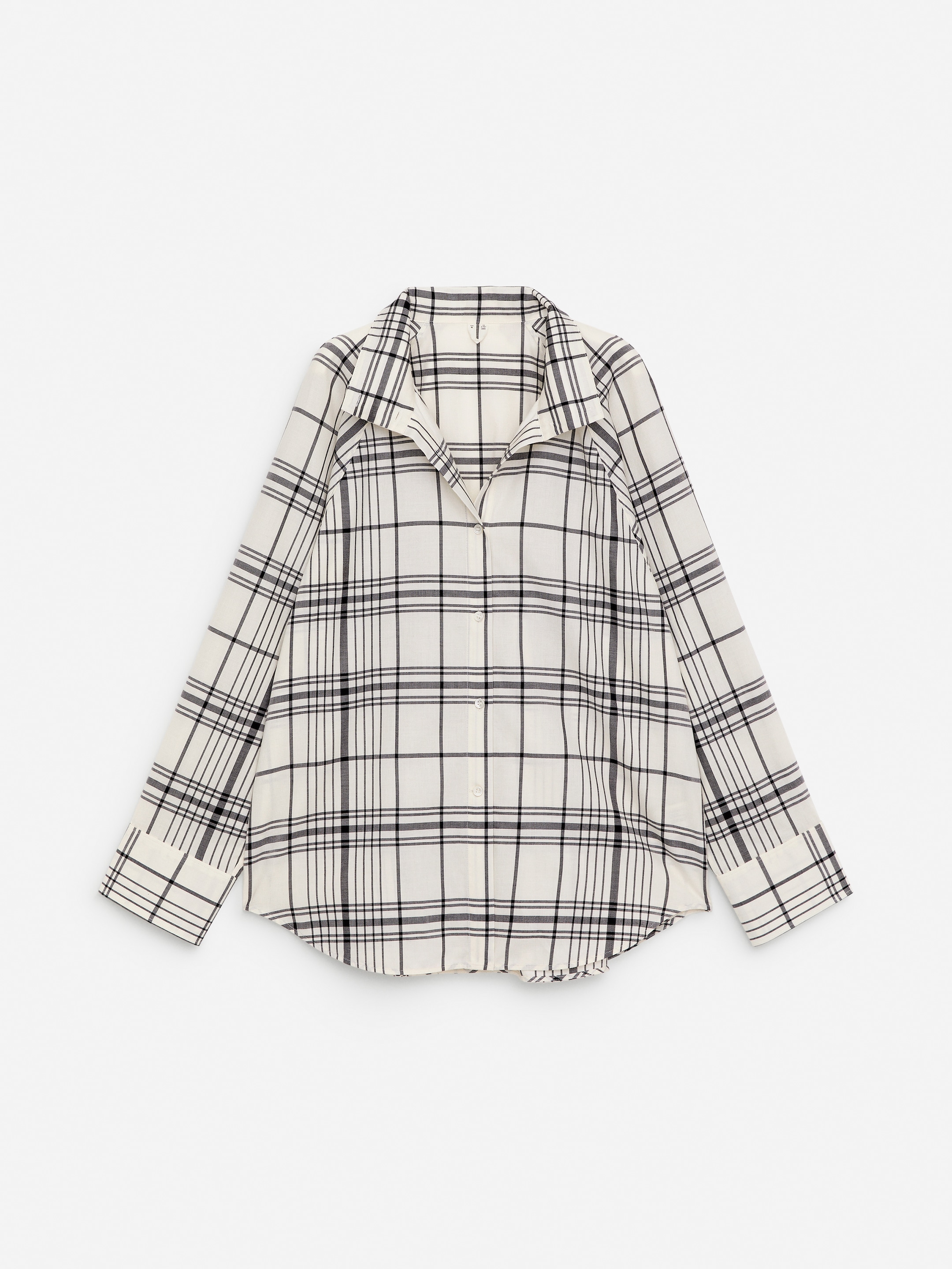 Funnel-Neck Shirt - White/Black - Regular fit - Women - StillMedia/DescriptiveStillLife - 1