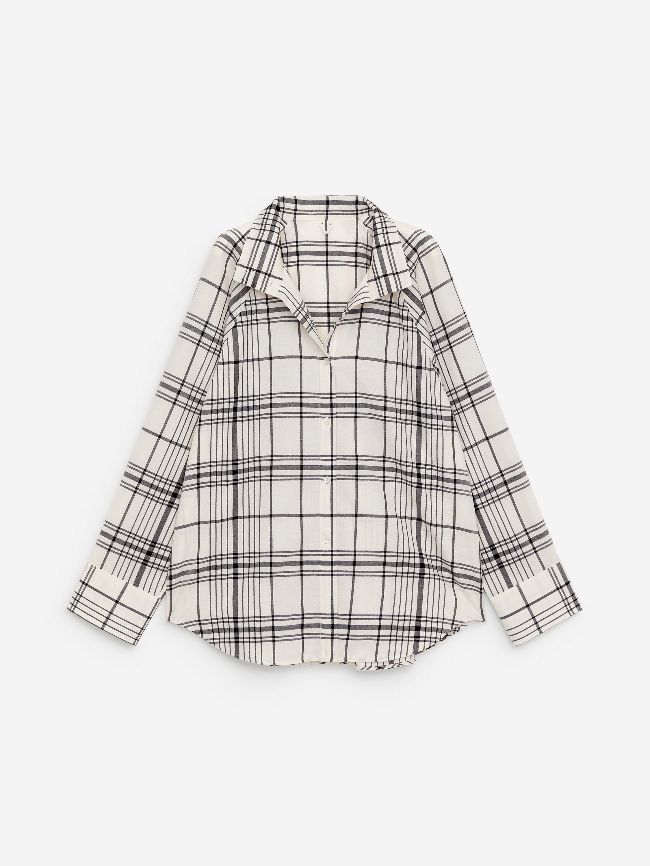 Funnel-Neck Shirt - White/Black - Regular fit - Women - StillMedia/DescriptiveStillLife - 1