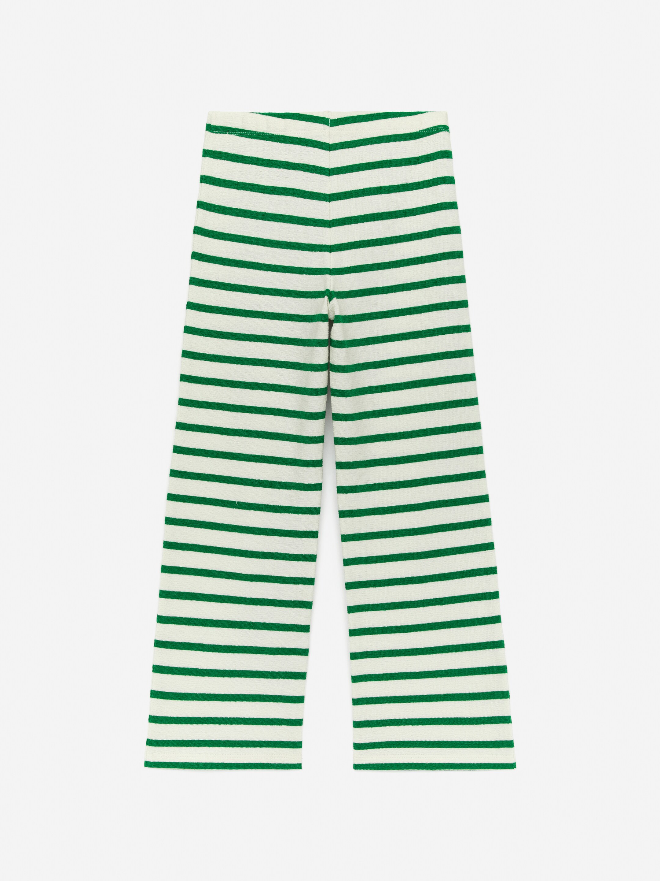 Visa större bild: Ribbad byxa i bomull - Off-white/grön - BARN | H&M SE 2