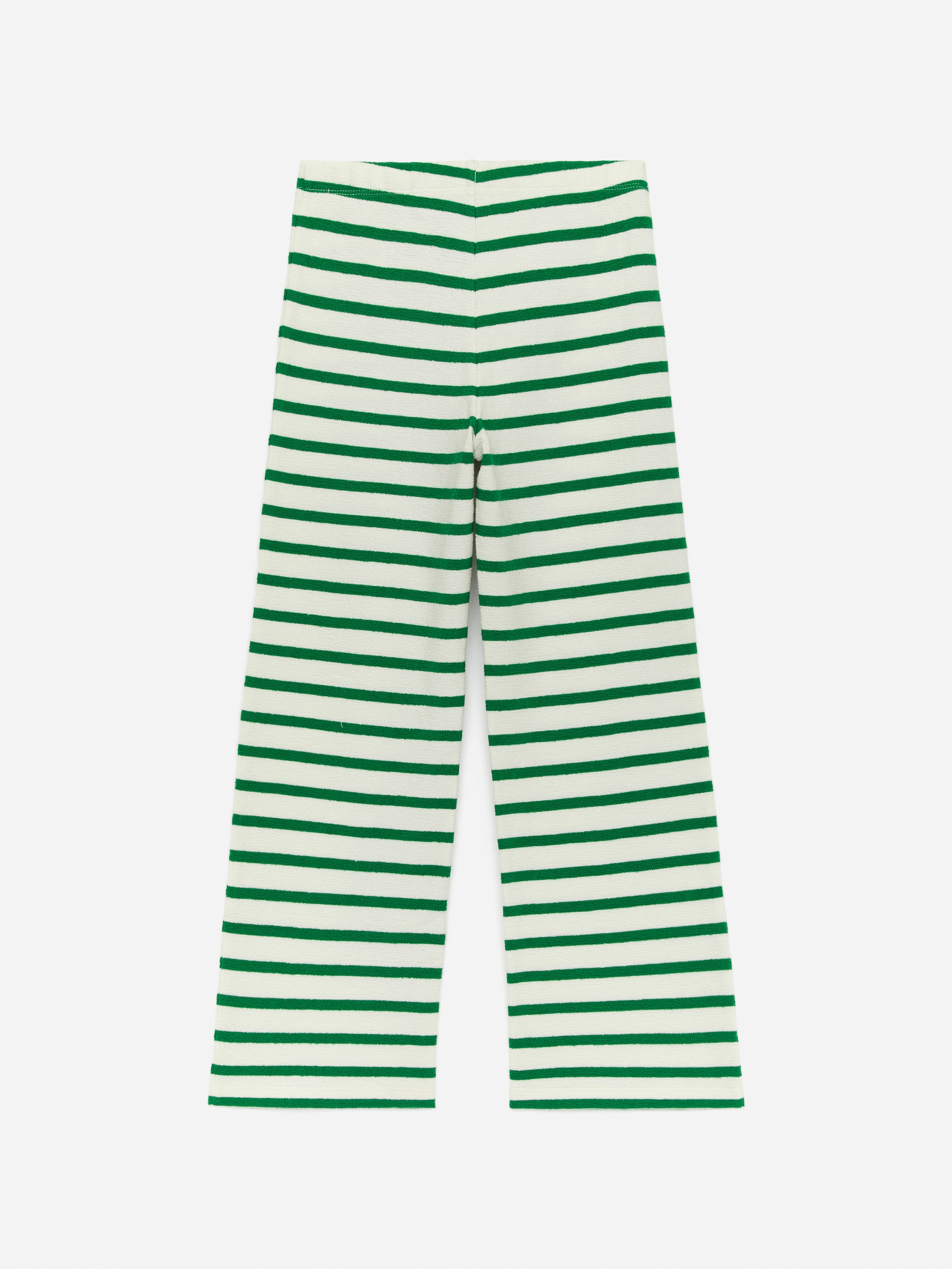 Rib Cotton Trousers - Off White/Green - Regular fit - Children - StillMedia/DescriptiveStillLife - 2