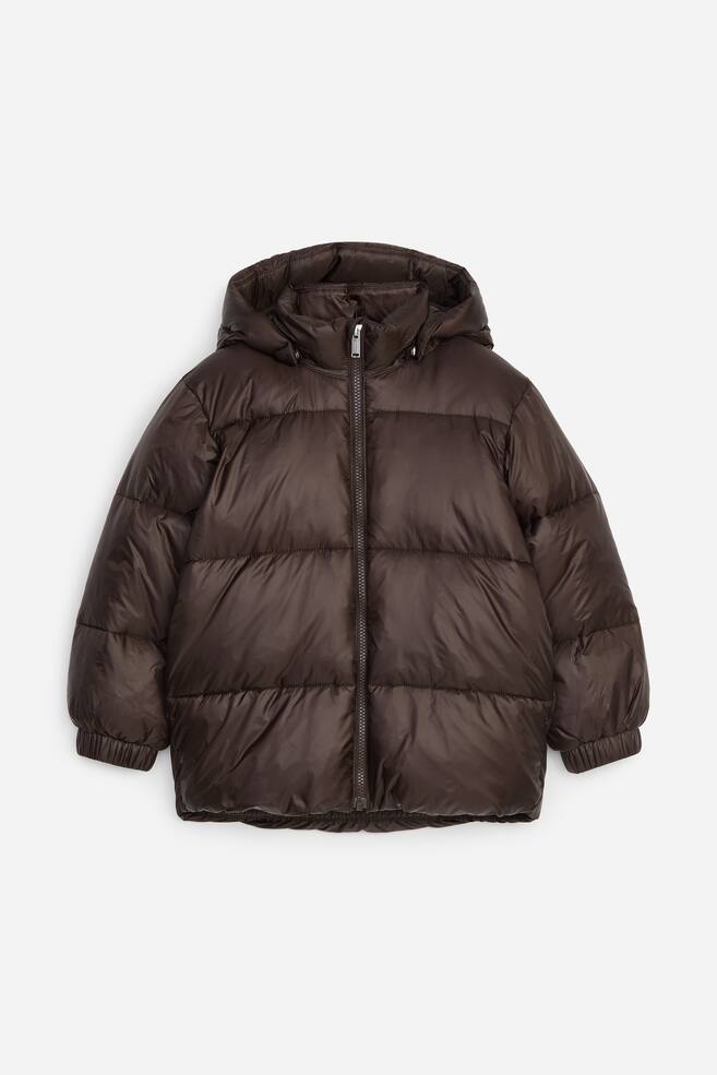 Padded Puffer Jacket - Dark Brown/Lilac/Blue - 1