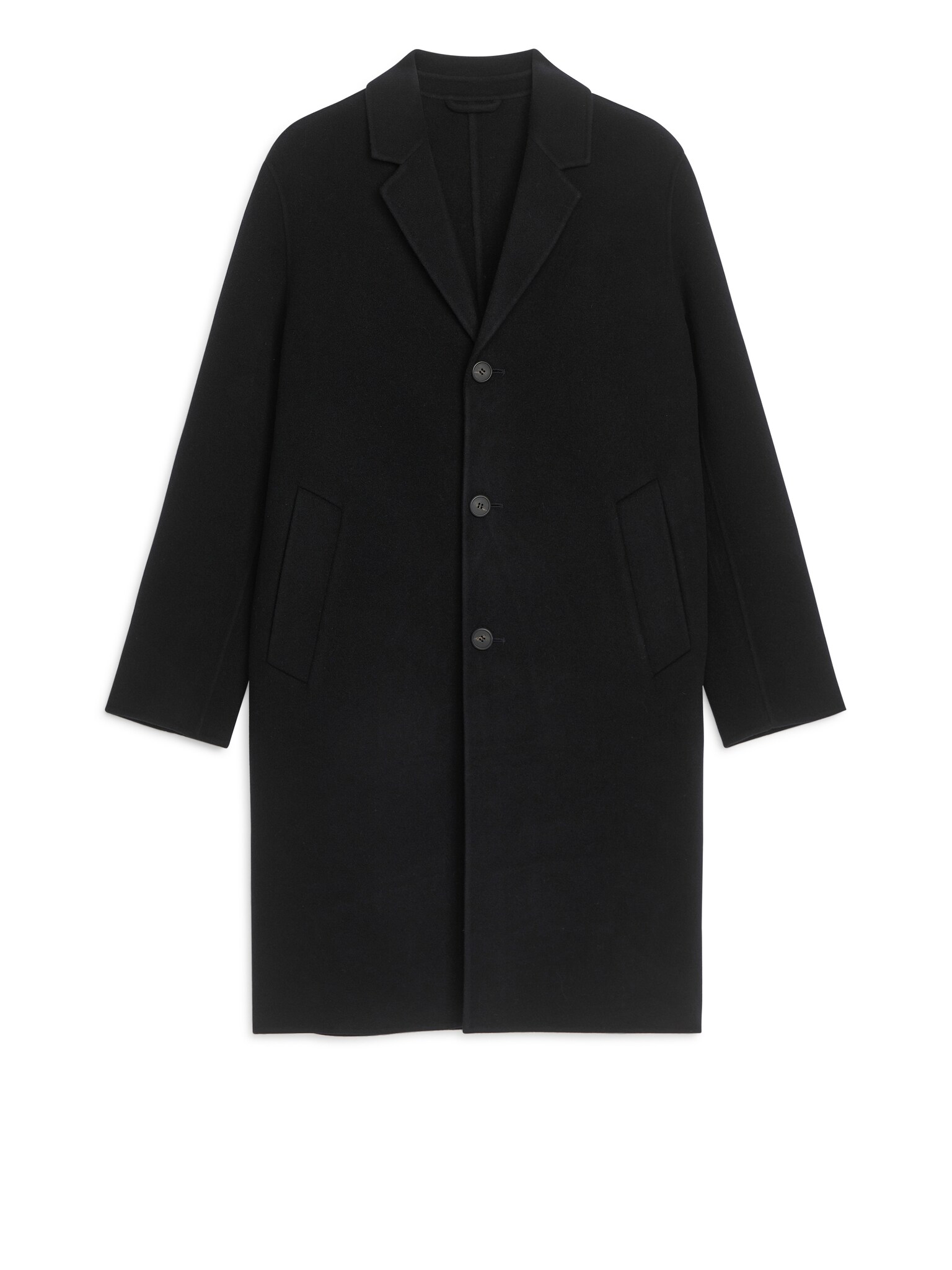 Relaxed Wool Topcoat - Black